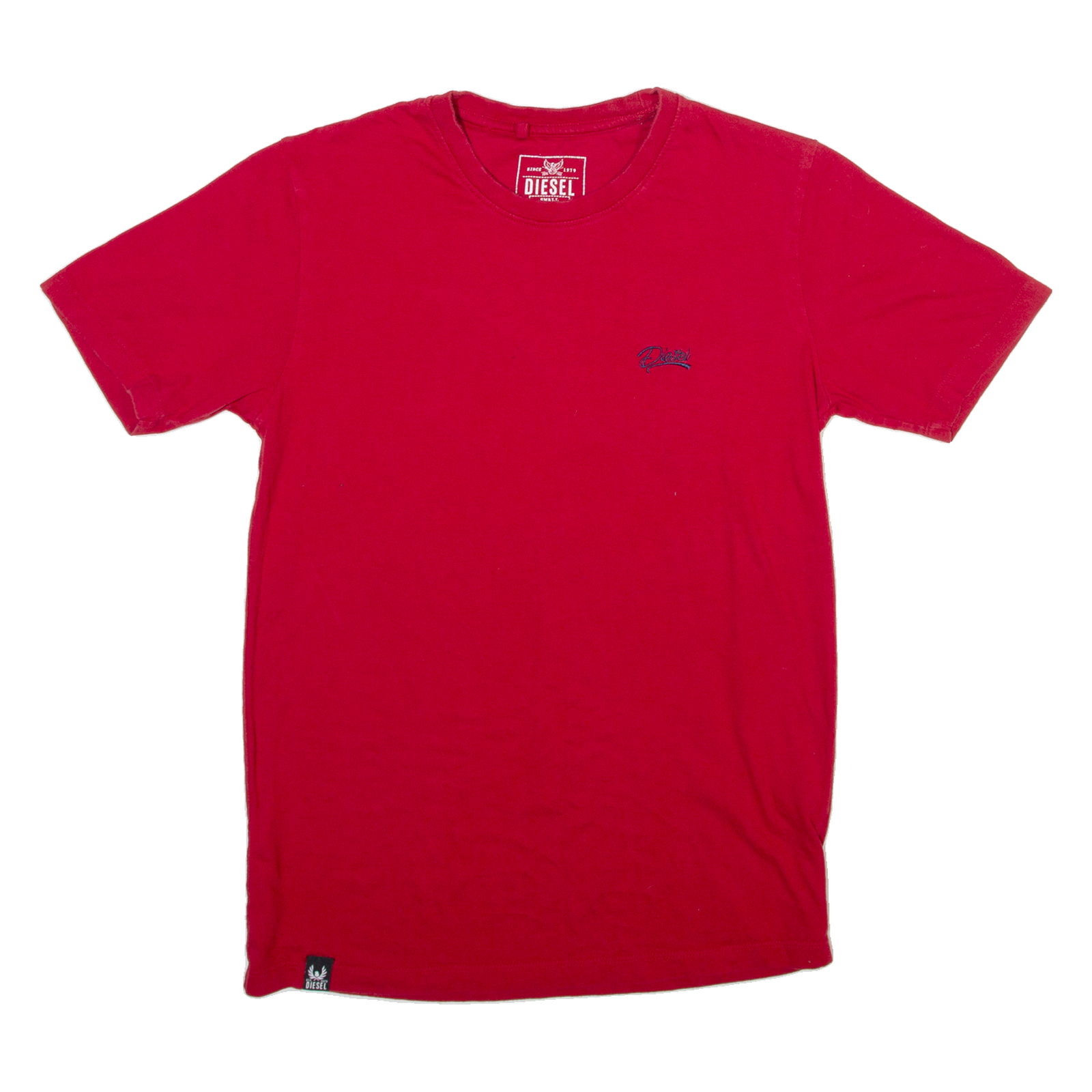 DIESEL Mens T-Shirt Red Crew Neck S Refurbished - N/A refurbished available on Cerqular