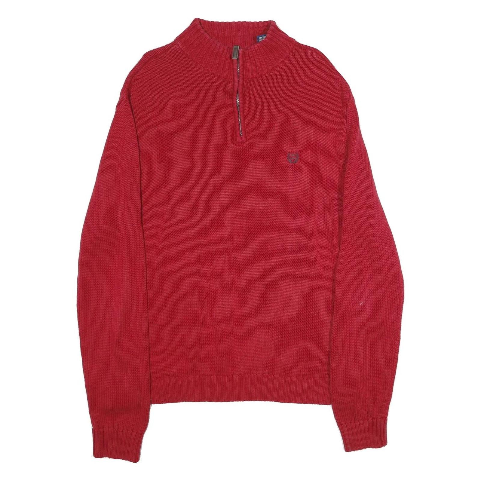 CHAPS Mens Red Pullover Plain Crew Neck Basic Knit XL Cotton Sweater Jumper Refurbished - N/A refurbished available on Cerqular