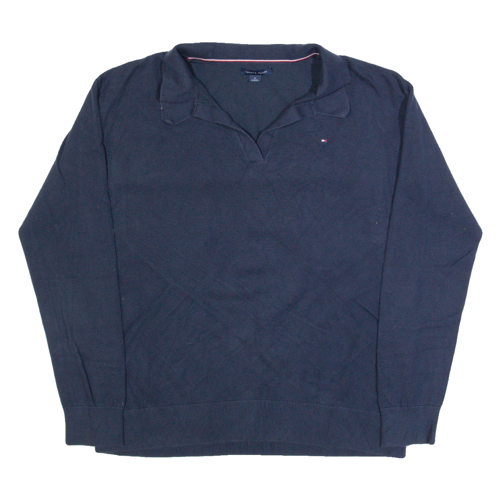 TOMMY HILFIGER Mens Jumper Blue Collared Tight Knit M Refurbished - N/A refurbished available on Cerqular