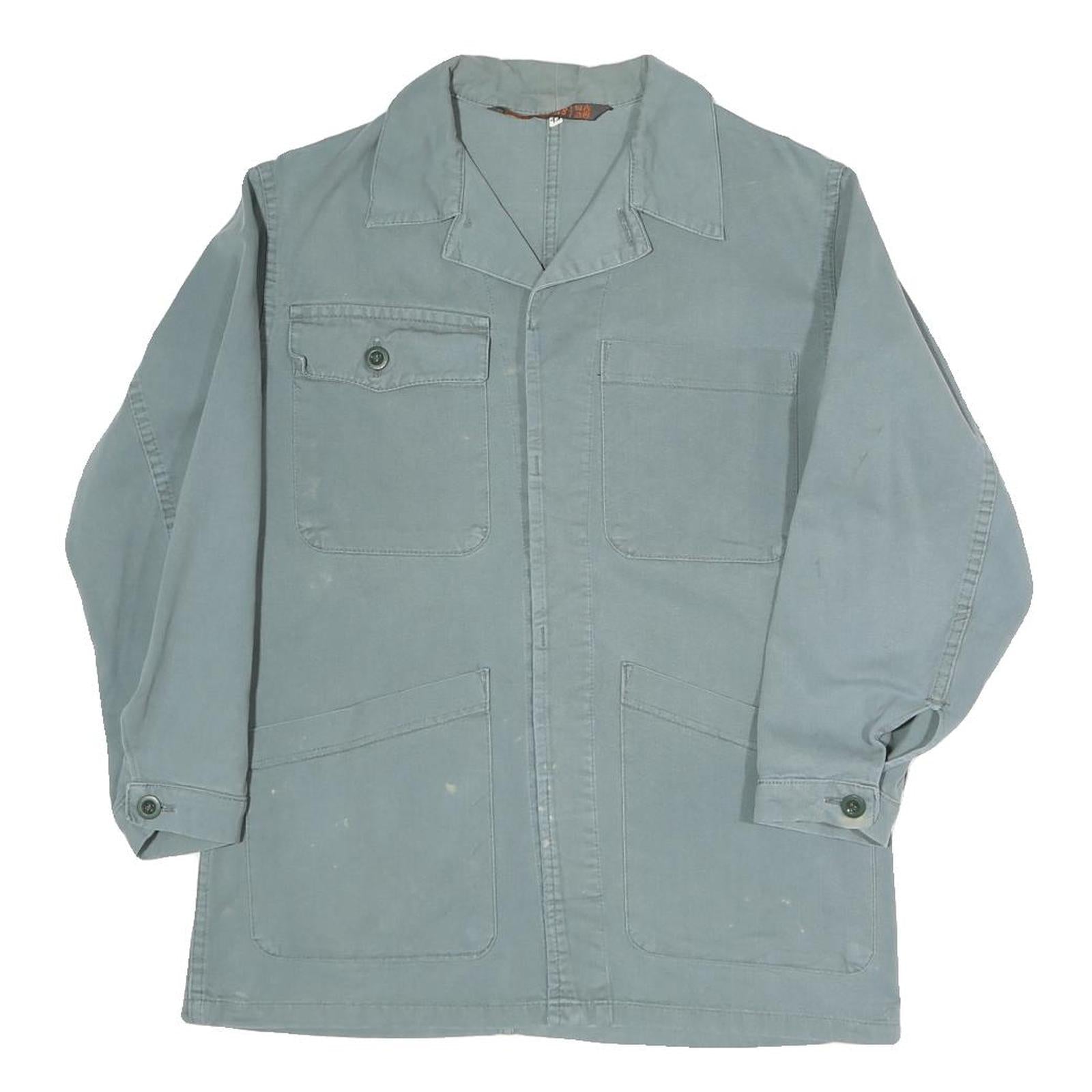 LUTTERS Mens Blue Cotton Blend Workwear Button Jacket S Plain Lightweight Casual Refurbished - N/A refurbished available on Cerqular