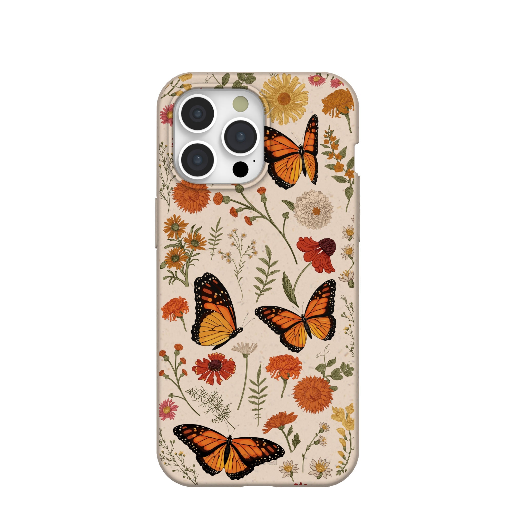 Seashell Monarch Butterfly iPhone 15 Pro Max Case Refurbished - Pela Case refurbished available on Cerqular