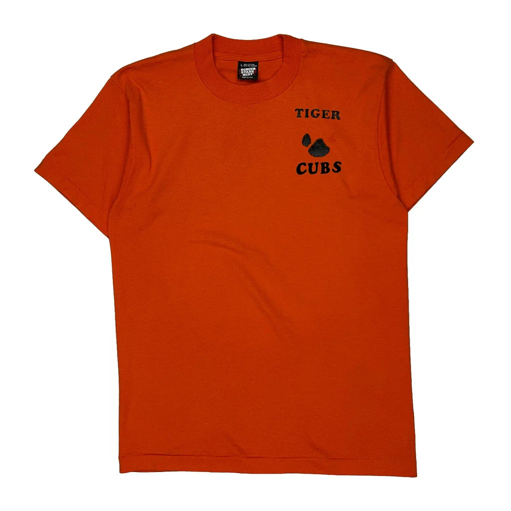 Tiger Cubs Screen Stars T-Shirt - Large Orange Cotton Blend Refurbished - Thrifted (note: this is a term often used to describe second- refurbished available on Cerqular
