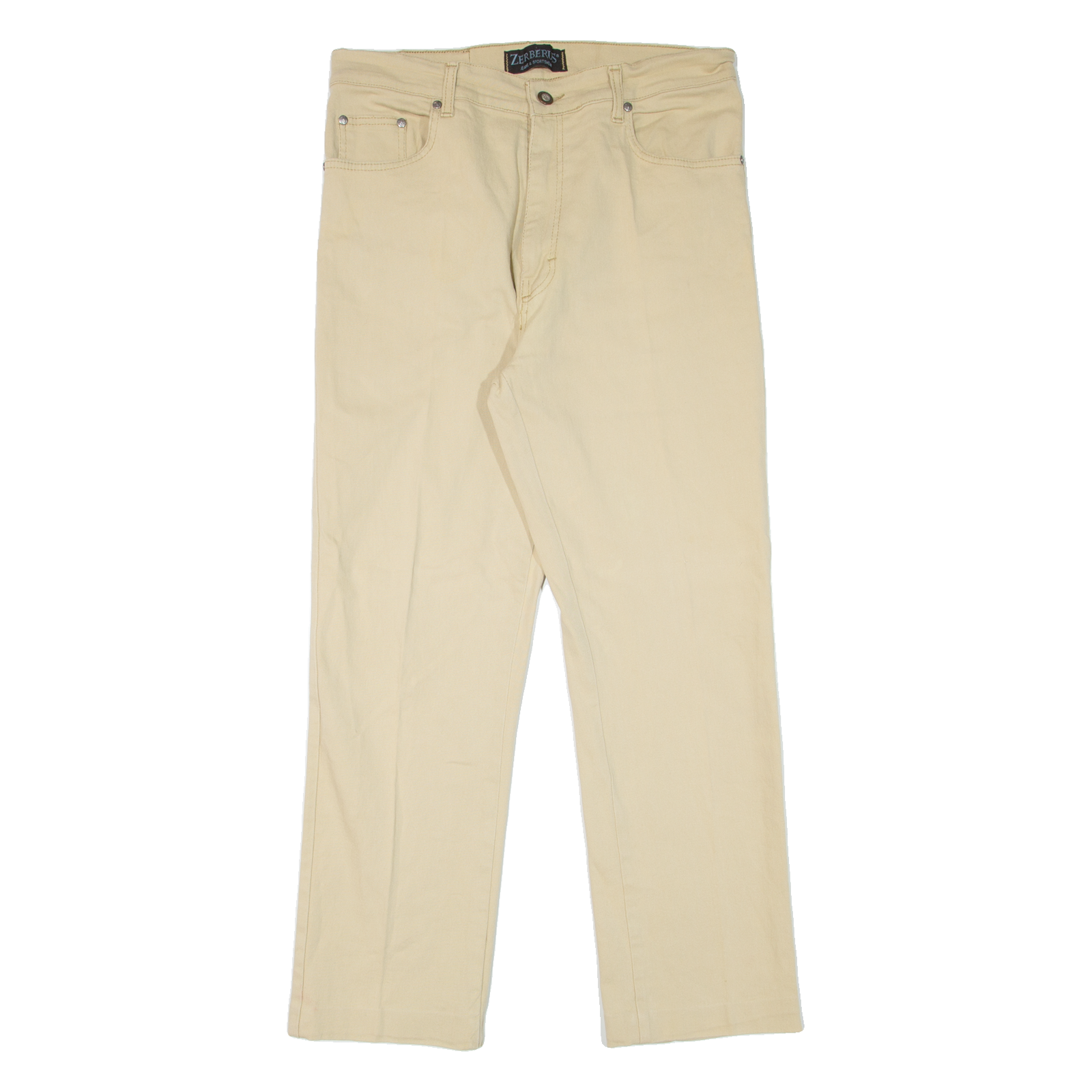 ZERBERUS Mens Jeans Beige Regular Straight W31 L28 Refurbished - N/A refurbished available on Cerqular