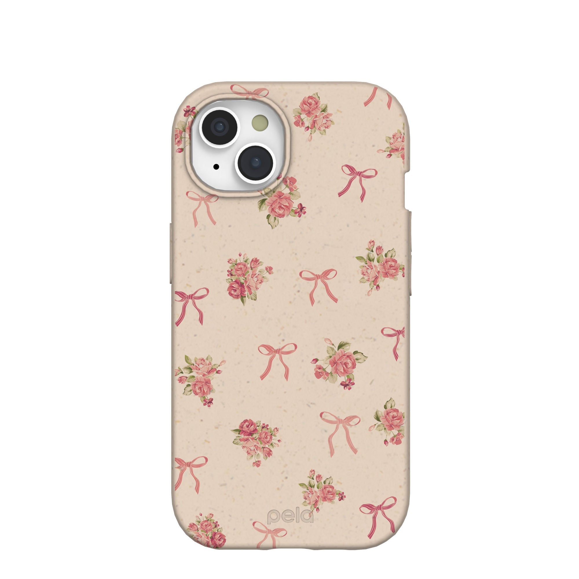 Seashell Roses and Bows iPhone 15 Case Refurbished - Pela Case refurbished available on Cerqular