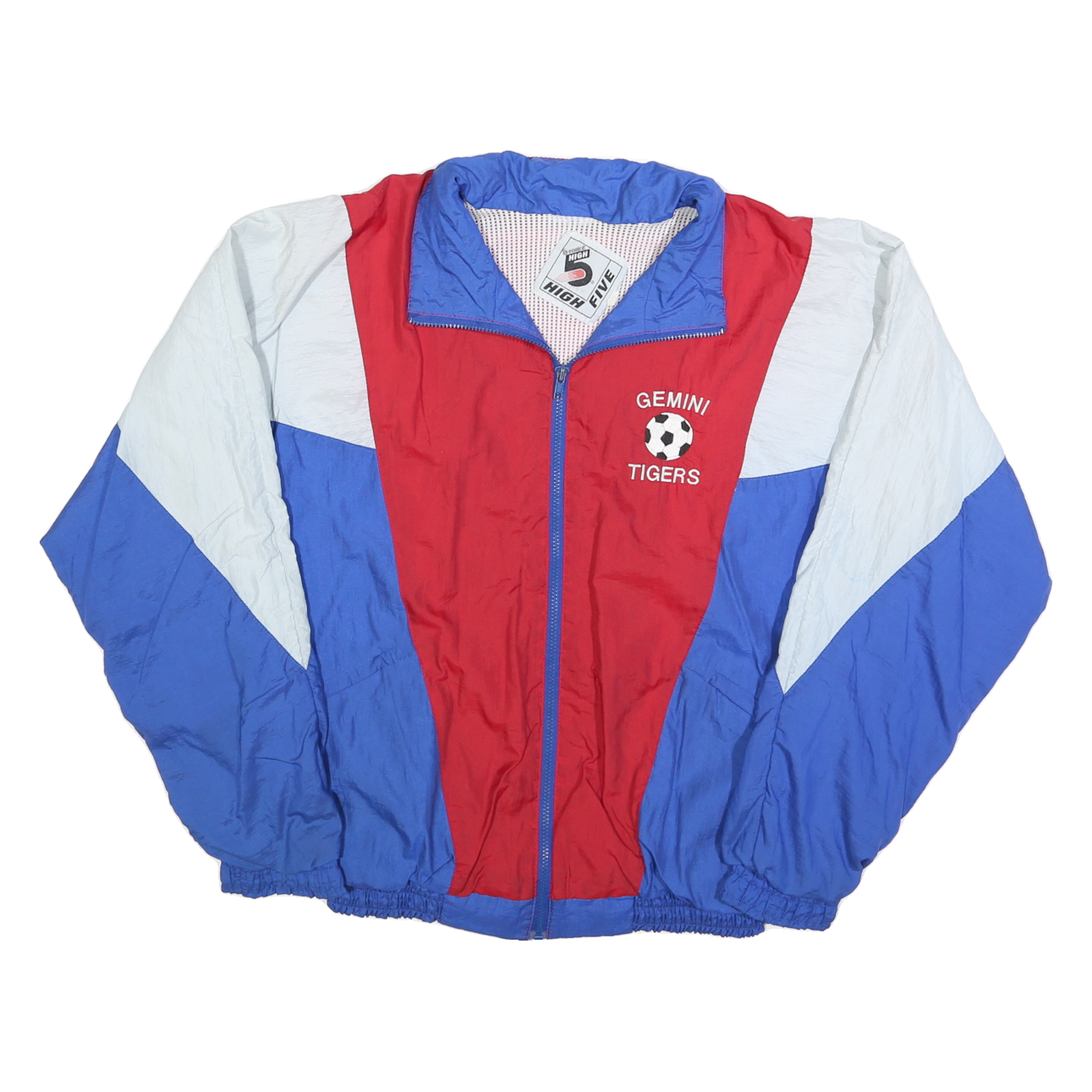 HIGH FIVE Mens Red & Blue Colourblock Zip Up Polyester Jacket M Sportswear Refurbished - N/A refurbished available on Cerqular
