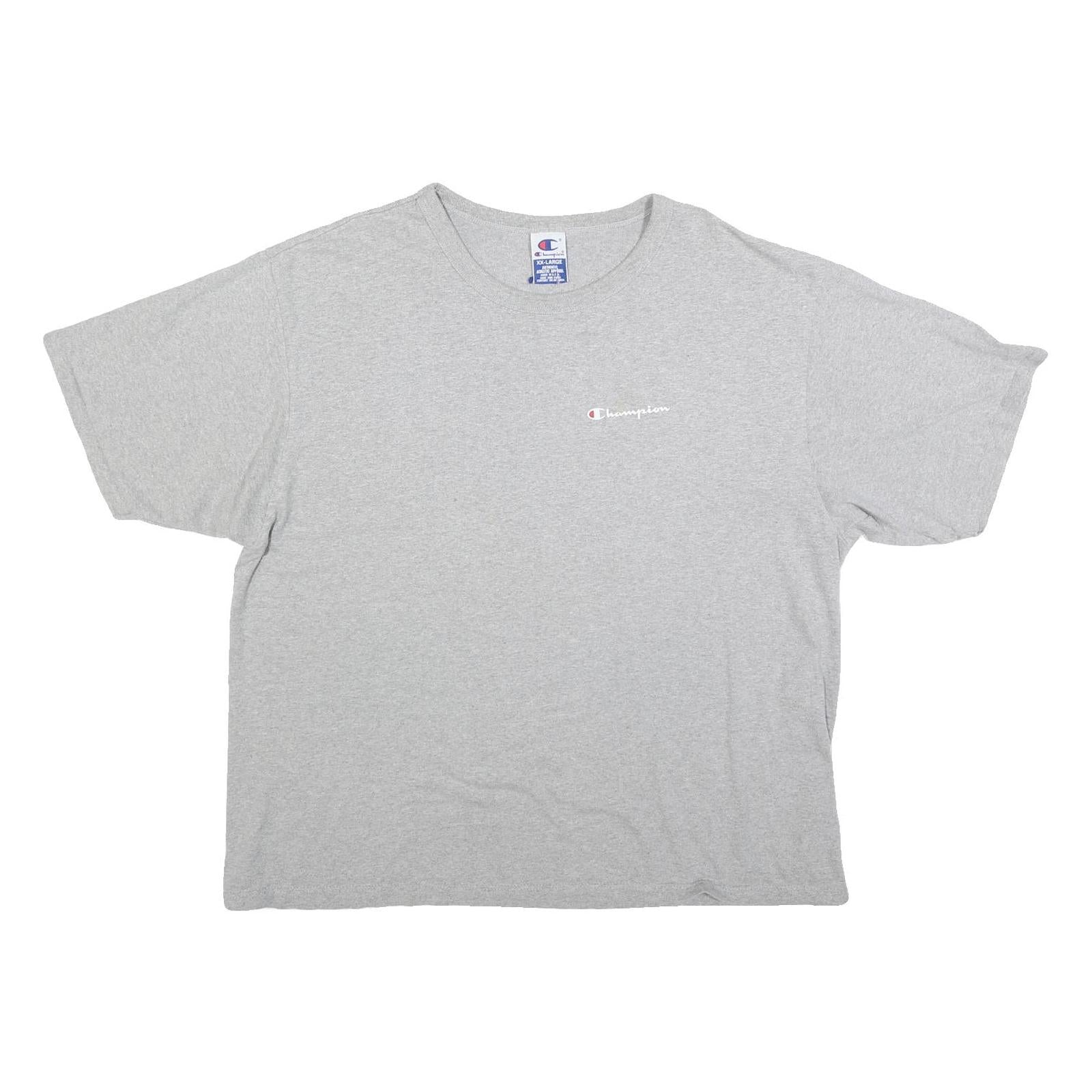 CHAMPION Mens Grey Crew Neck Short Sleeve T-Shirt 2XL Cotton Blend Classic Fit Refurbished - N/A refurbished available on Cerqular