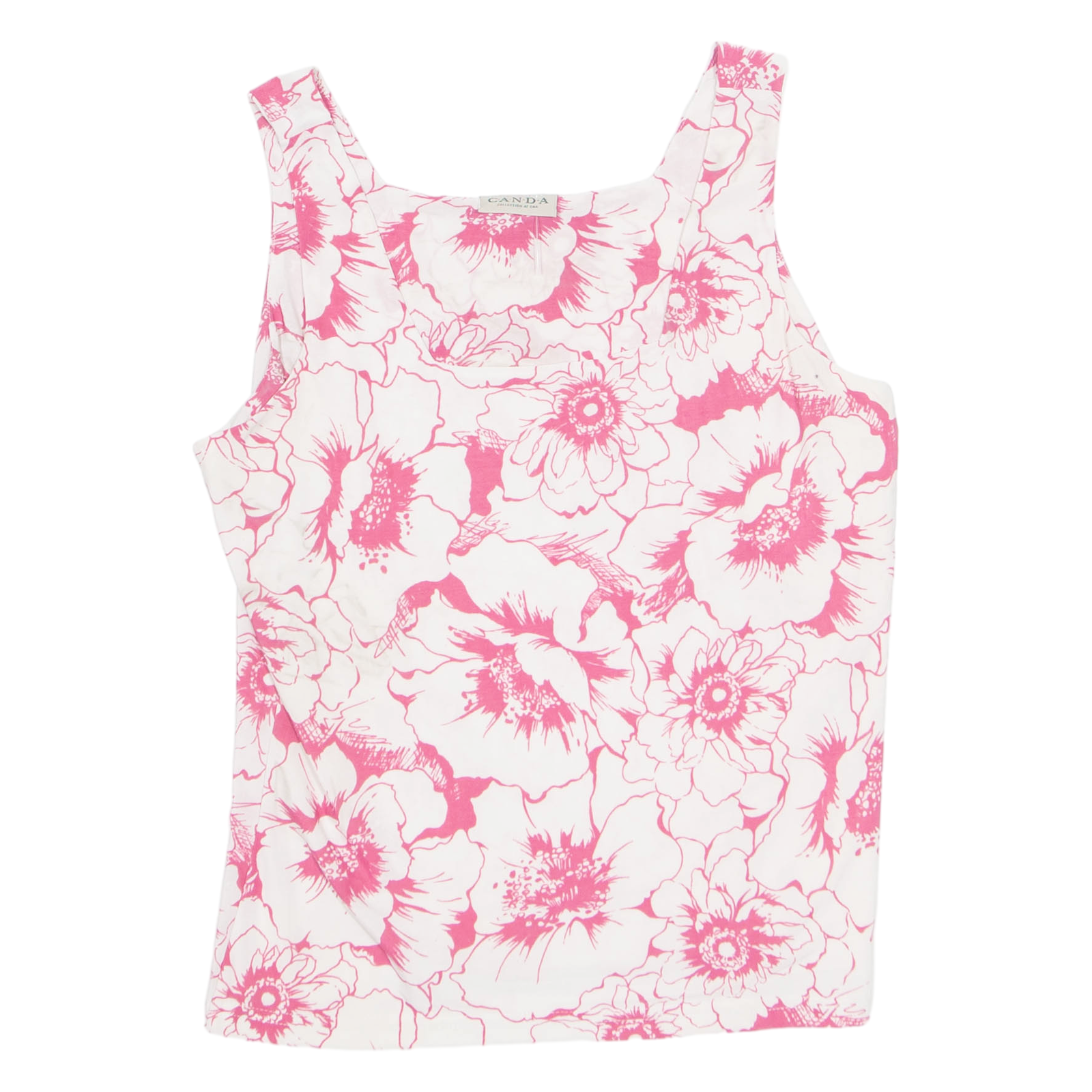 CANDA Womens Printed Top Pink Sleeveless Floral L Refurbished - N/A refurbished available on Cerqular