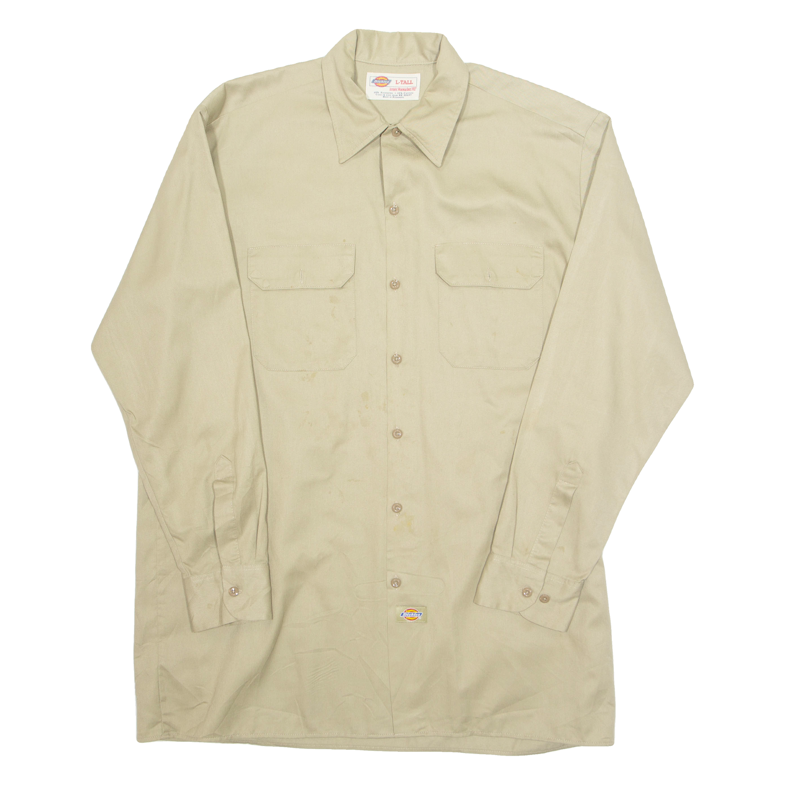 DICKIES Tall Mens Worker Shirt Green Long Sleeve L Refurbished - N/A refurbished available on Cerqular