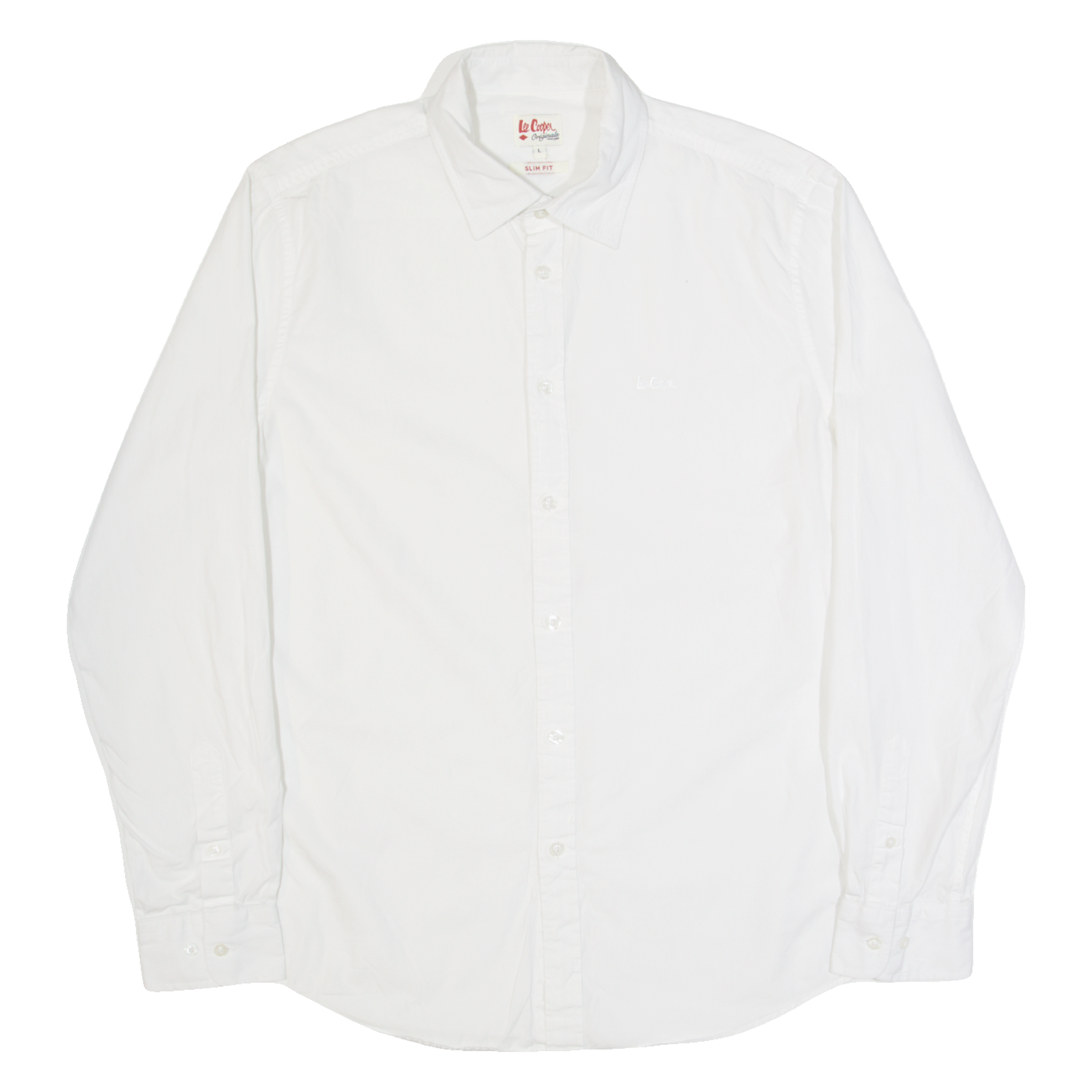 LEE COOPER Slim Fit Mens Plain Shirt White Long Sleeve L Refurbished - N/A refurbished available on Cerqular