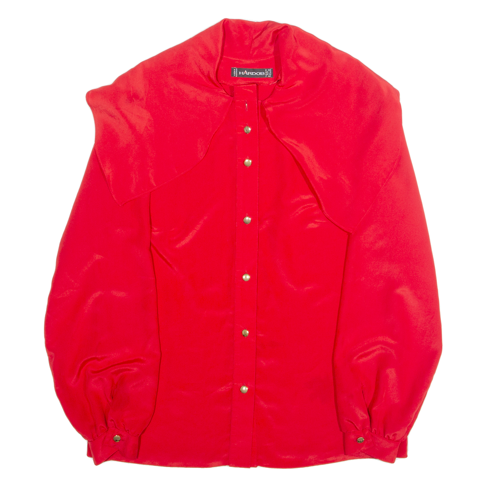 HARDOB Womens Blouse Red Collared Long Sleeve M Refurbished - N/A refurbished available on Cerqular