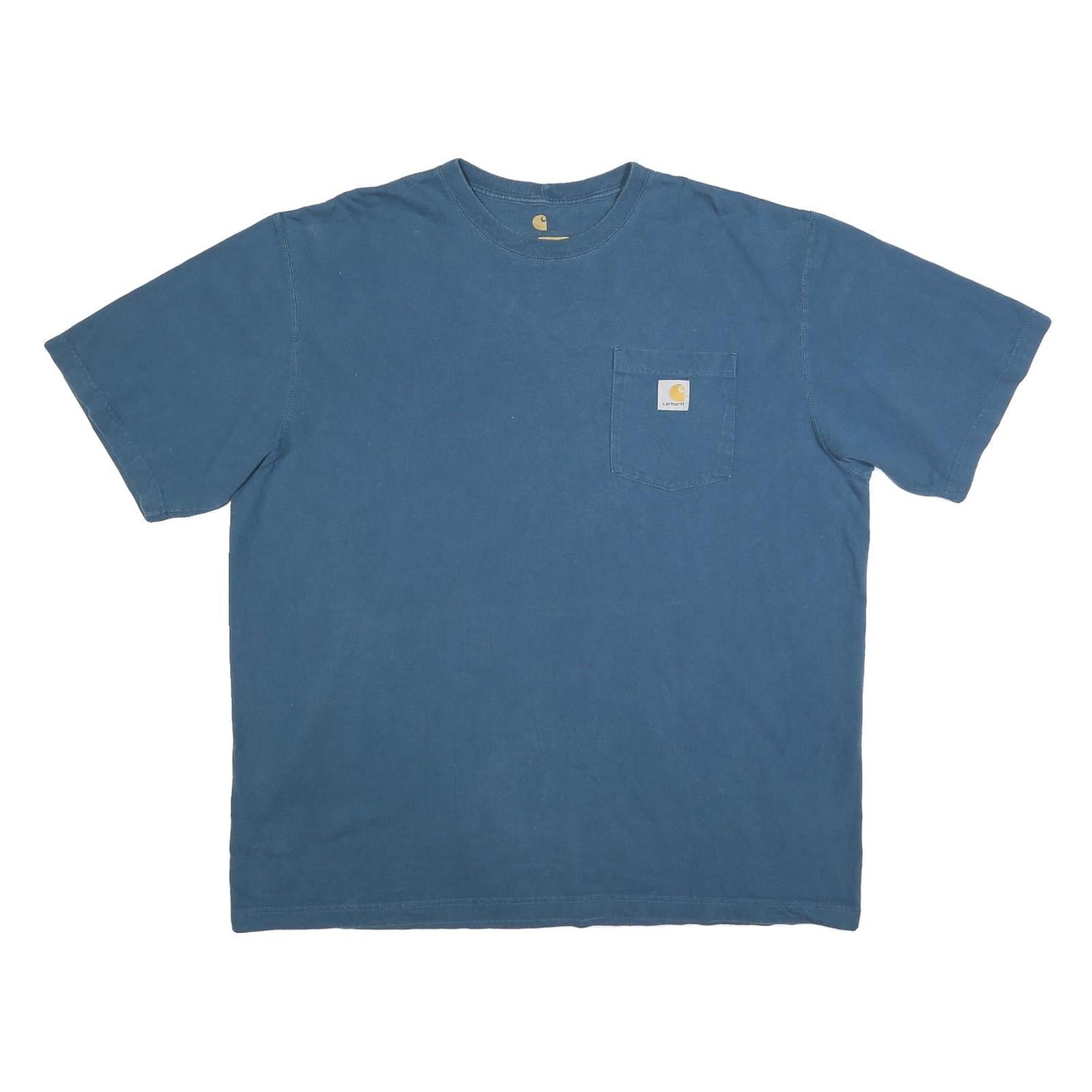 CARHARTT Mens Blue Pocket T-Shirt XL Short Sleeve Crew Neck Heavy Duty Cotton Refurbished - N/A refurbished available on Cerqular