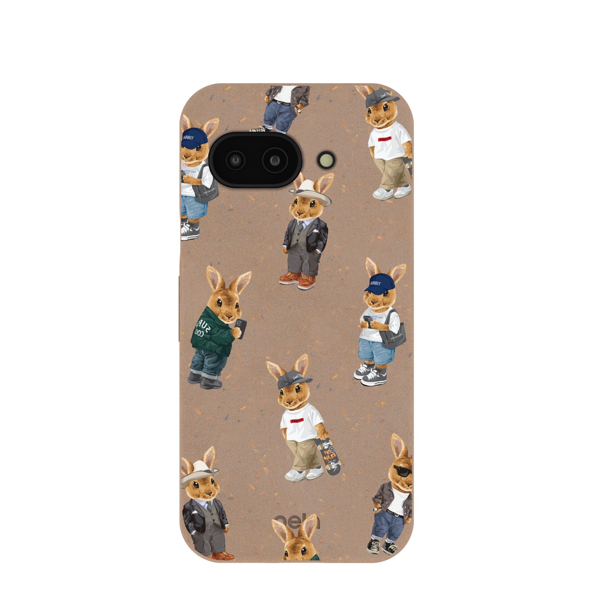 Chocolate Brown Rabbit Friends Google Pixel 9a Case Refurbished - Pela Case refurbished available on Cerqular