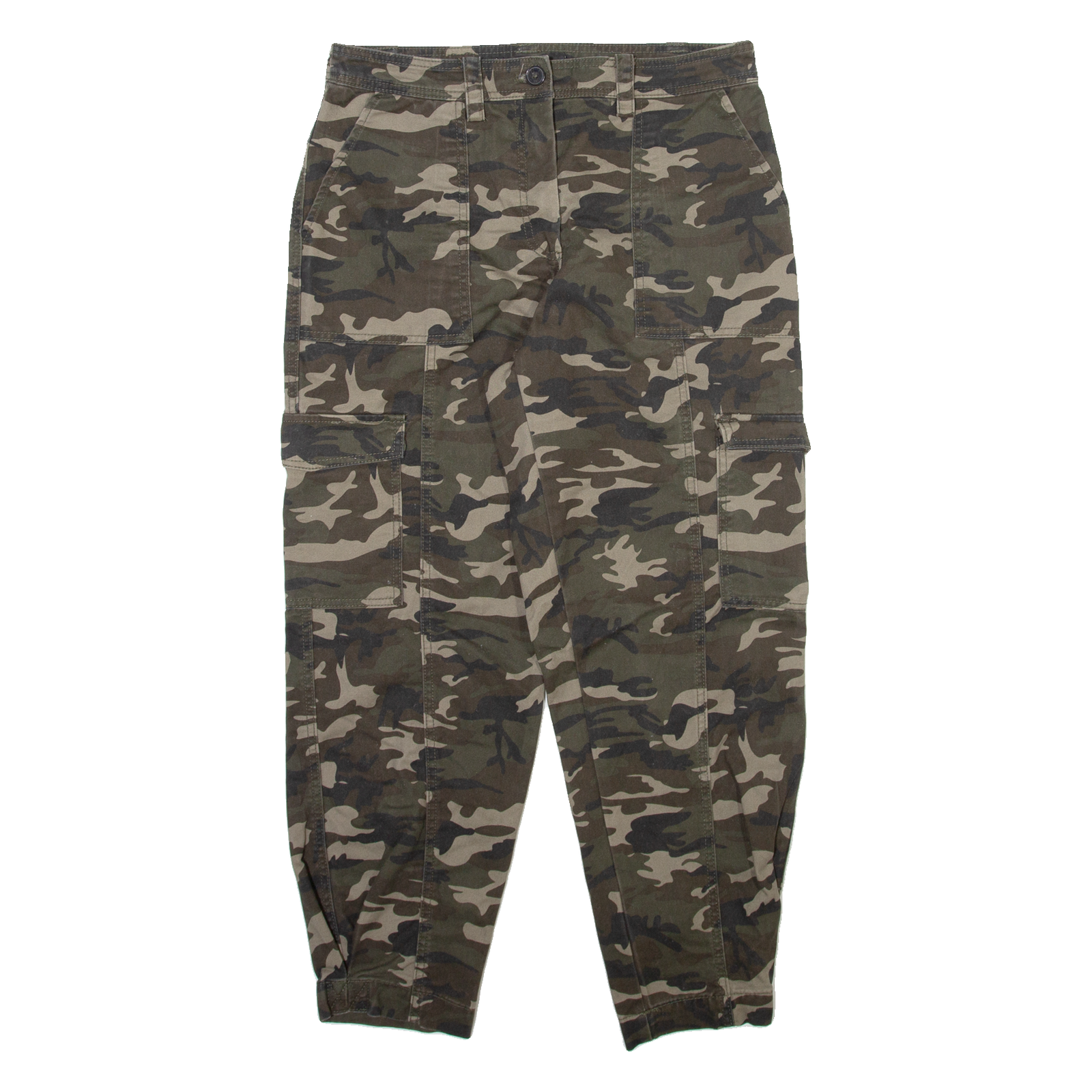 AMISU Camo Cargo Womens Trousers Green Relaxed Tapered W30 L26 Refurbished - N/A refurbished available on Cerqular