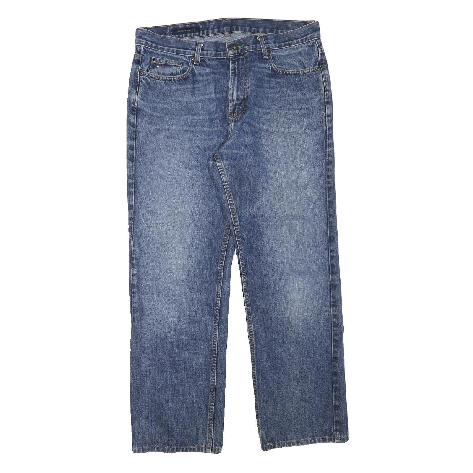 TOMMY HILFIGER Mens Regular Fit Blue Denim Jeans W34 L29 Zip Closure Classic Refurbished - N/A refurbished available on Cerqular