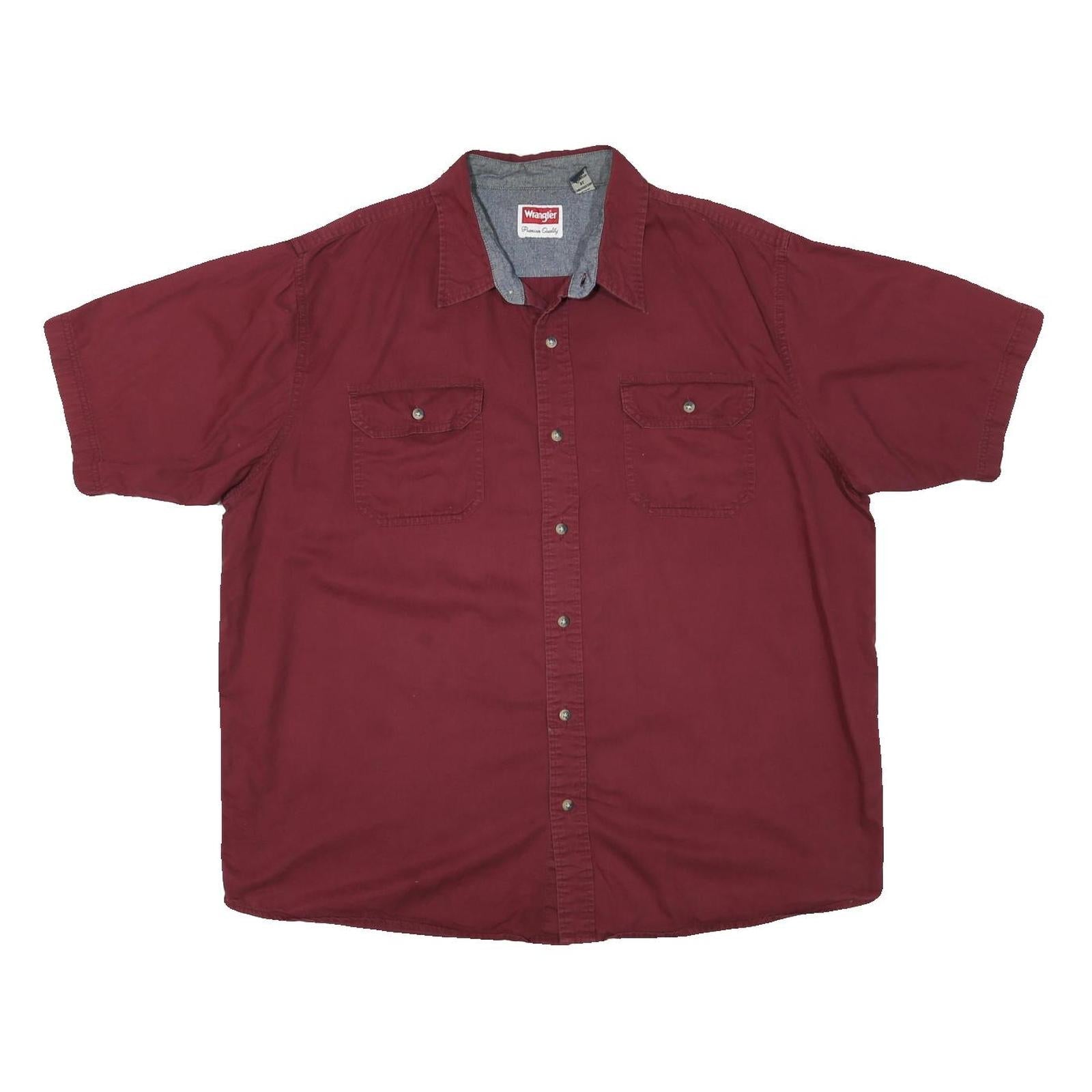WRANGLER Mens Maroon Shirt Cotton Blend XL Casual Button Pocket Refurbished - N/A refurbished available on Cerqular