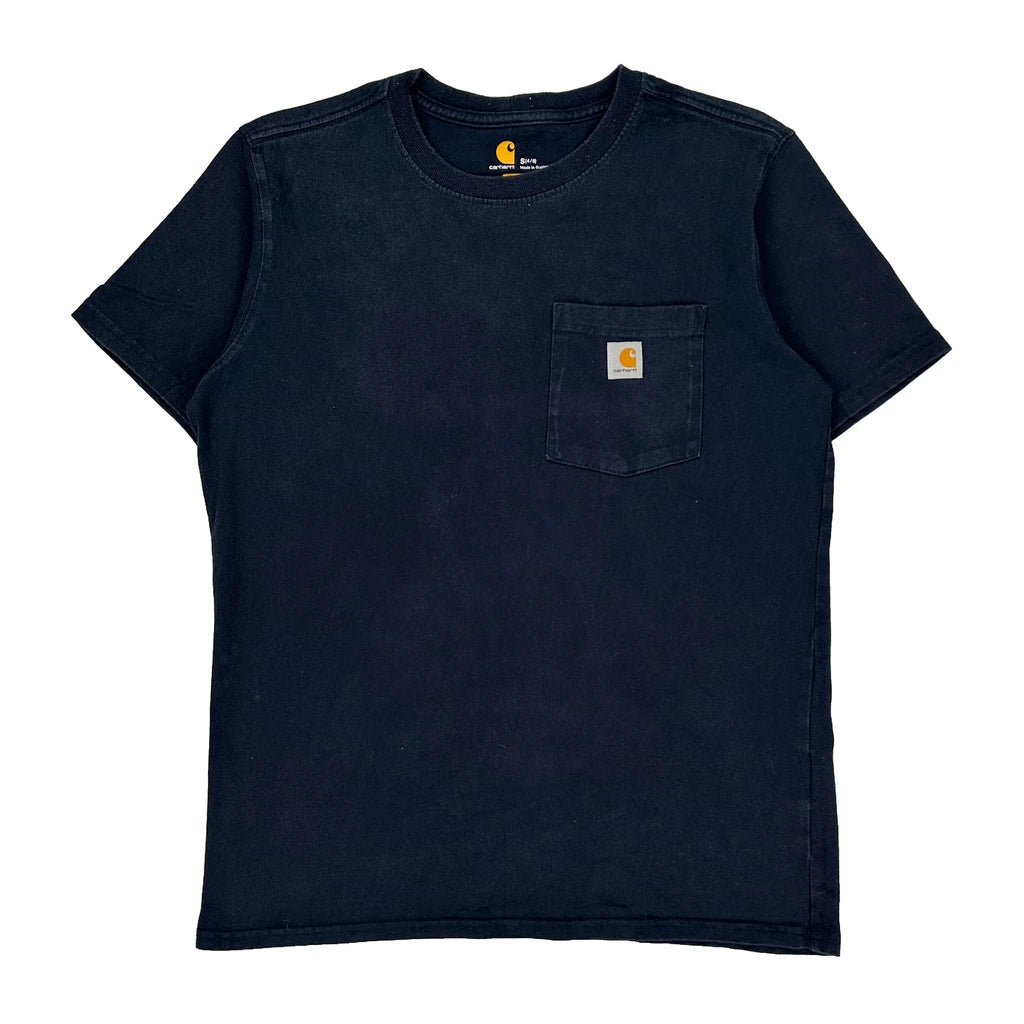Carhartt T-Shirt - Small Black Cotton Refurbished - Thrifted (note: this is a term often used to describe second- refurbished available on Cerqular
