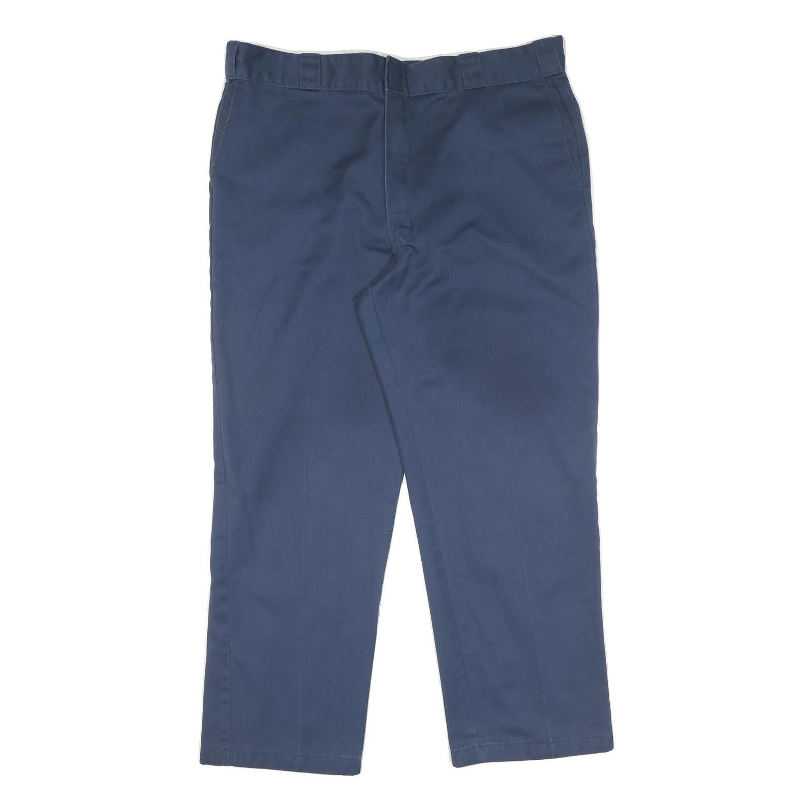 DICKIES Mens Cotton Blend Navy Blue Regular Fit Straight Leg Trousers W40 L29 Refurbished - N/A refurbished available on Cerqular