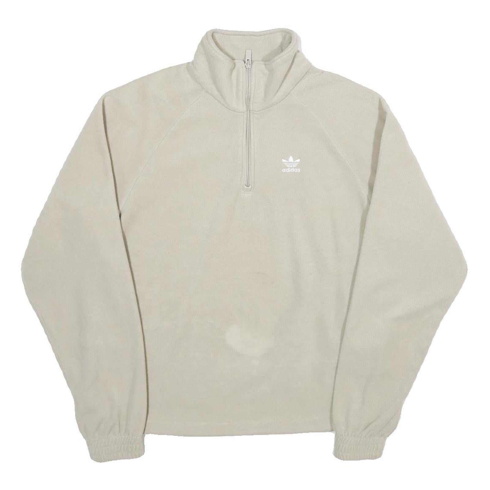 ADIDAS Womens Cream Plain Pullover Jumper Crew Neck Basic Knit S Casual Refurbished - N/A refurbished available on Cerqular