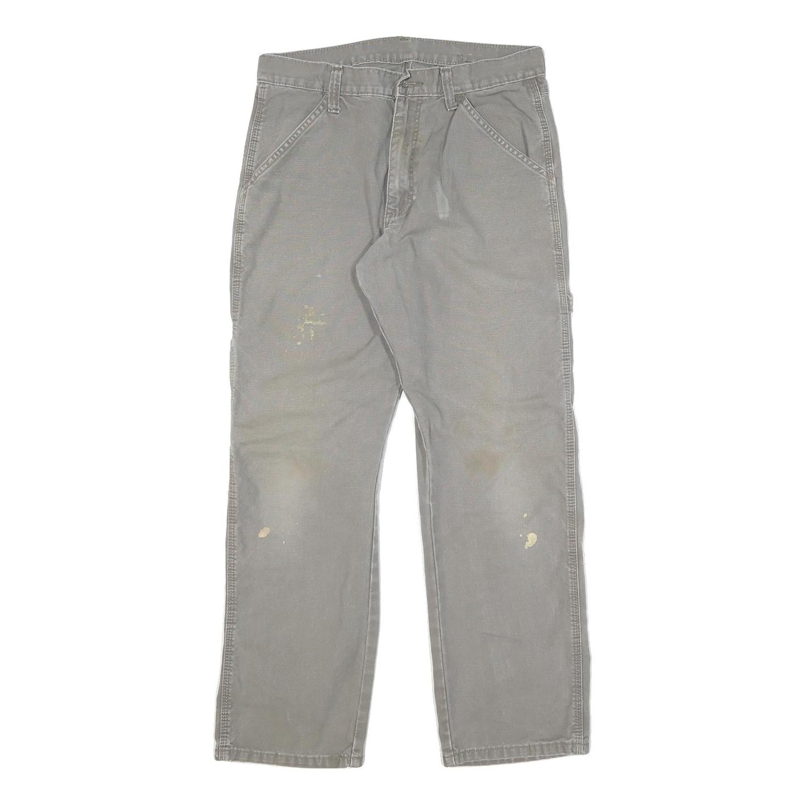 DICKIES Mens Grey Cotton Blend Twill Straight Regular Fit Trousers W30 L28 Refurbished - N/A refurbished available on Cerqular