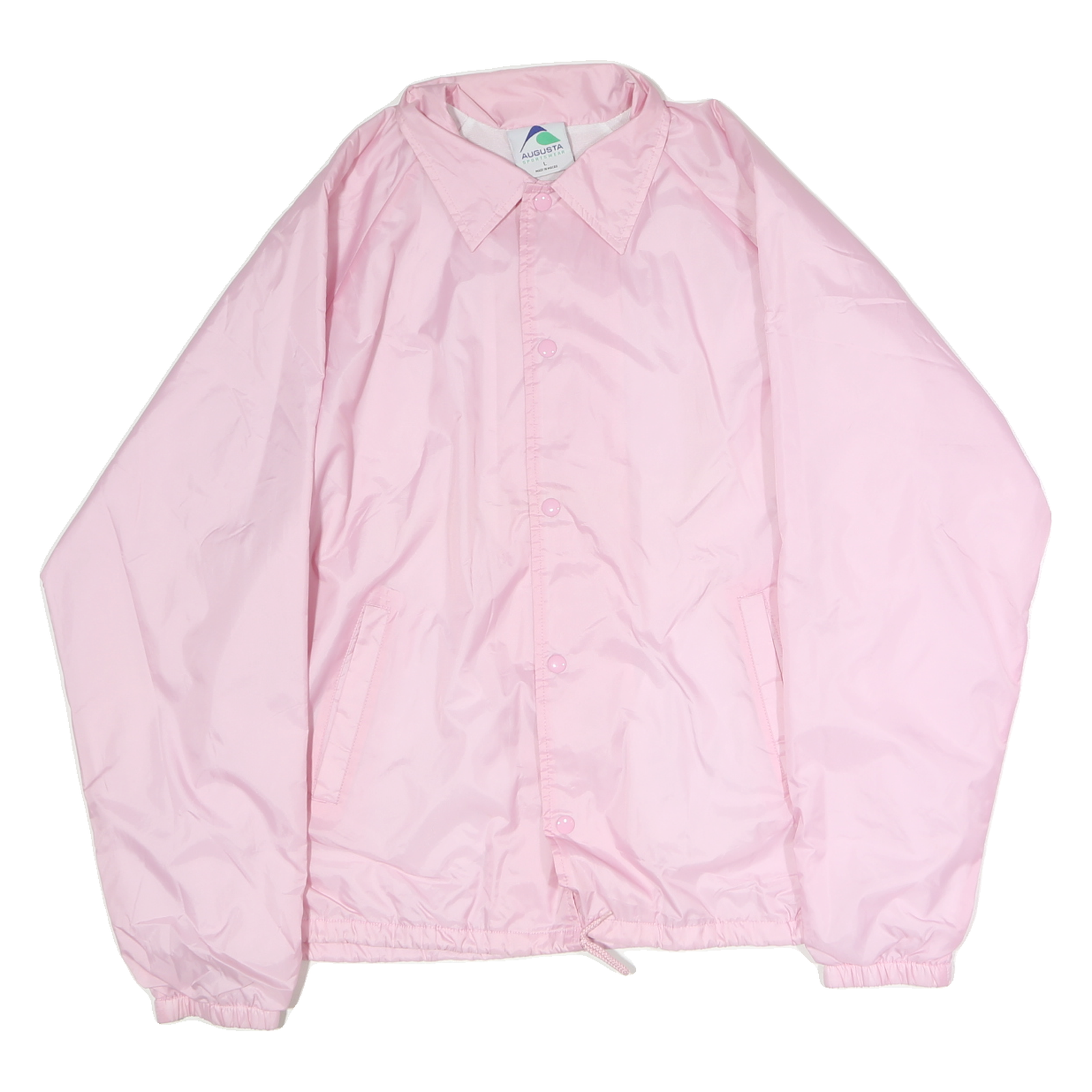 AUGUSTA Womens Pink Jacket L Polyester Plain Button Closure Lightweight Refurbished - N/A refurbished available on Cerqular