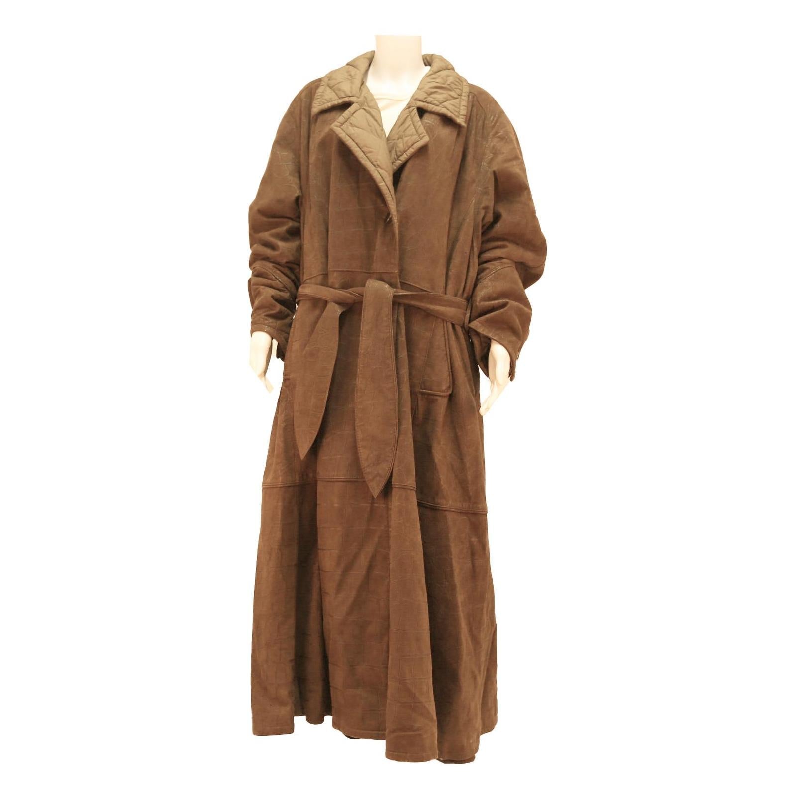 Womens Brown Wool Blend Long Sleeve Button Jacket M Belted Classic Outerwear Refurbished - N/A refurbished available on Cerqular