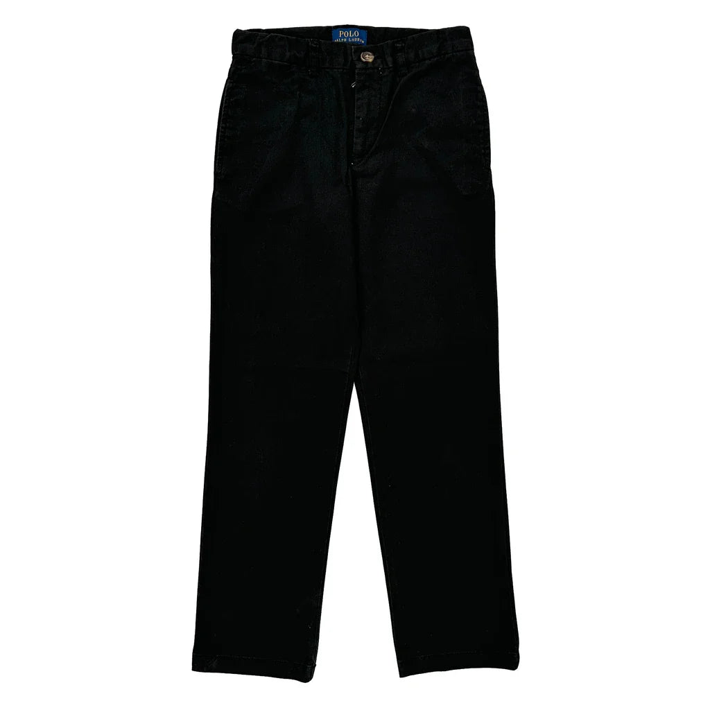 Age 7 Polo By Ralph Lauren Trousers - Small Black Cotton Refurbished - Thrifted (note: this is a term often used to describe second- refurbished available on Cerqular