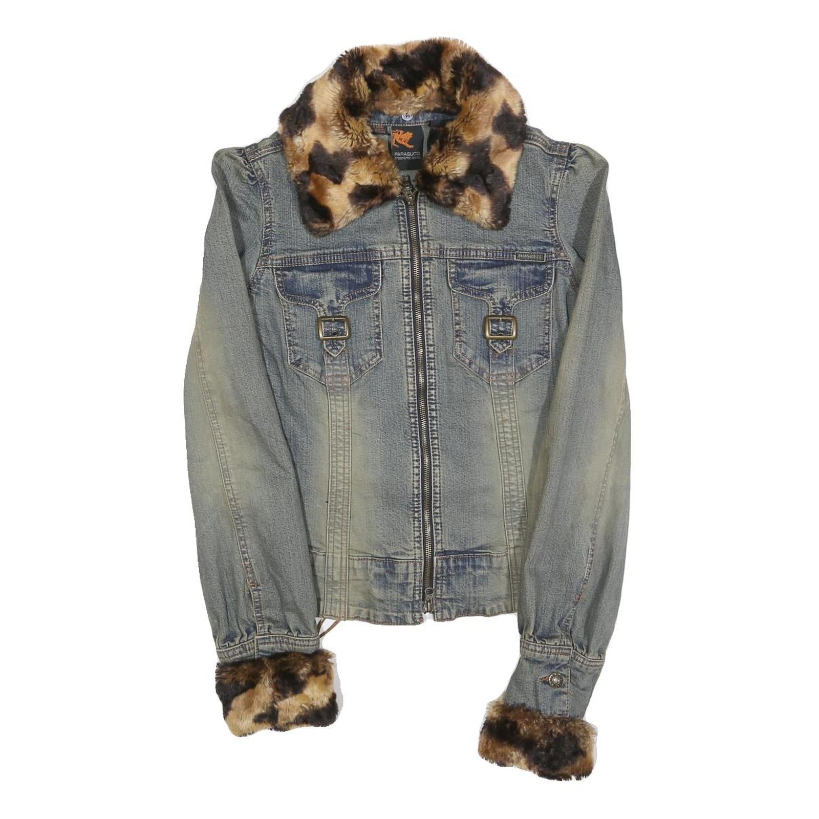 Buy PARASUCO Womens Blue Cotton Blend Denim Jacket S Faux Fur Collar Cuffs Zip Refurbished - $97.49 PARASUCO Womens Blue Cotton Blend Denim Jacket S Faux Fur Collar Cuffs Zip Refurbished - N/A refurbished available on Cerqular