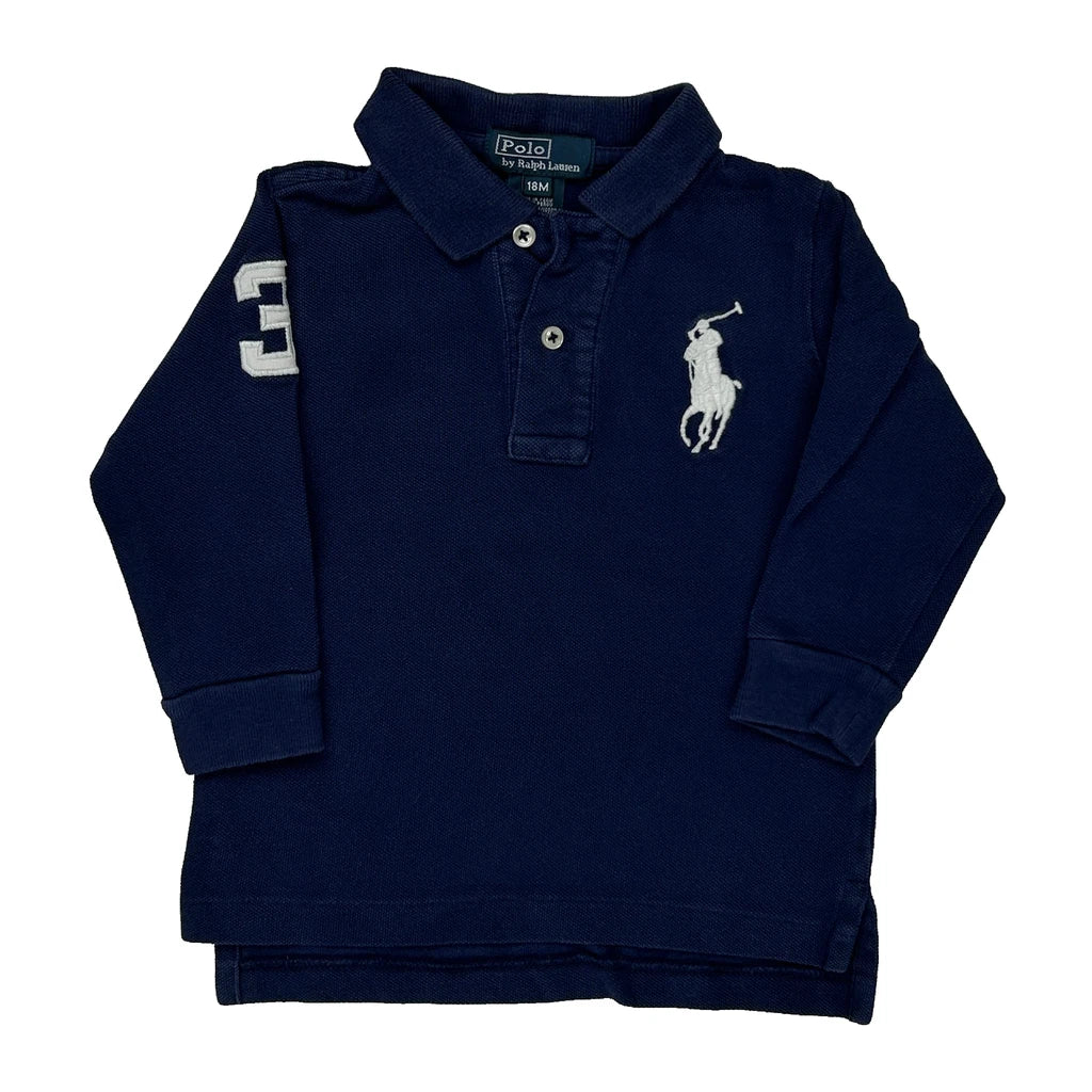 Age 18 Months Polo By Ralph Lauren Polo Shirt - 3XS Navy Cotton Refurbished - Thrifted (note: this is a term often used to describe second- refurbished available on Cerqular