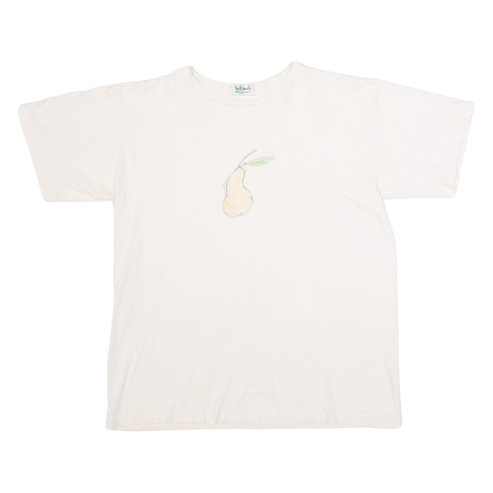 TASTE BUDS Pear Womens T-Shirt Cream 90s L Refurbished - N/A refurbished available on Cerqular