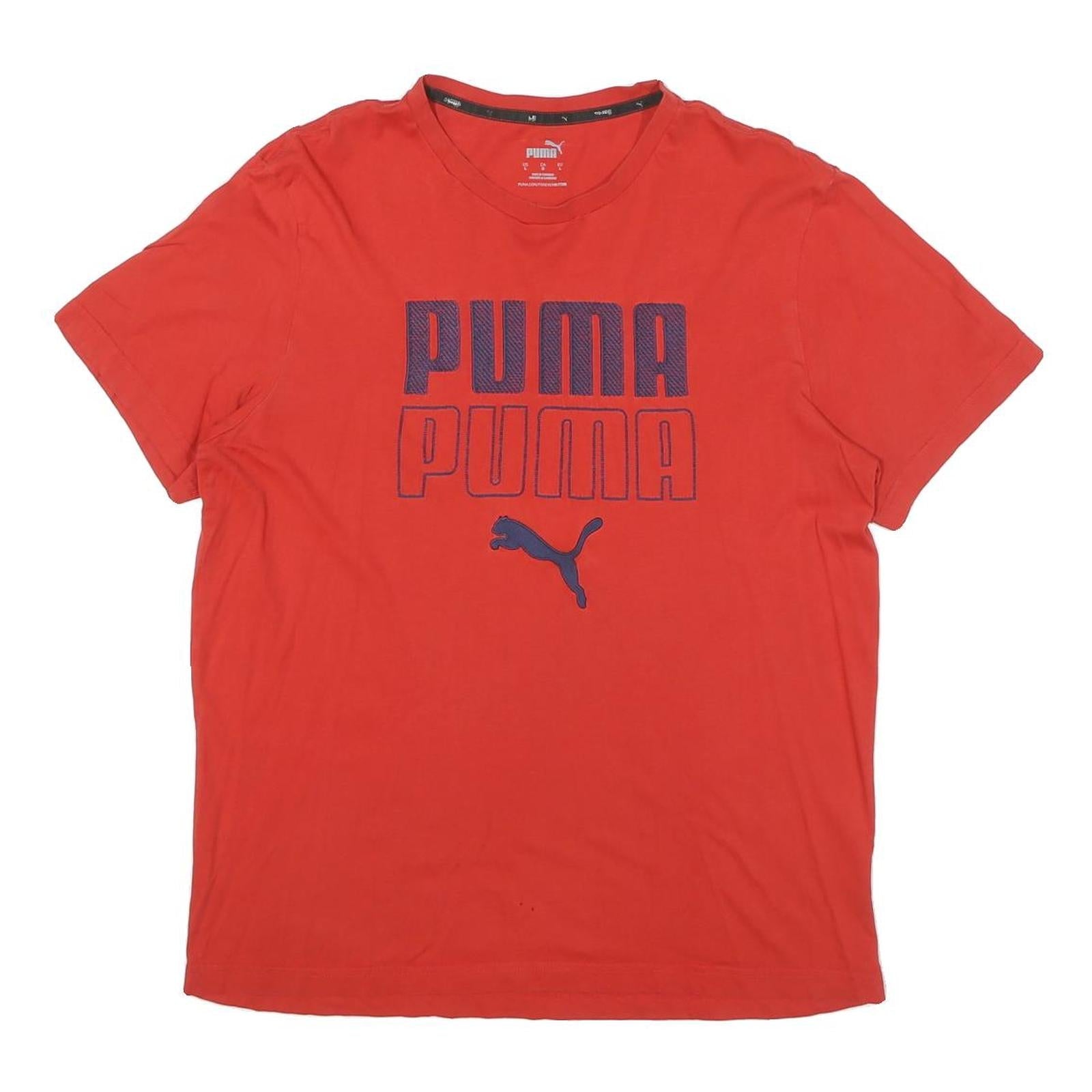 PUMA Mens Red Graphic T-Shirt L Short Sleeve Crew Neck Cotton Blend Casual Refurbished - N/A refurbished available on Cerqular