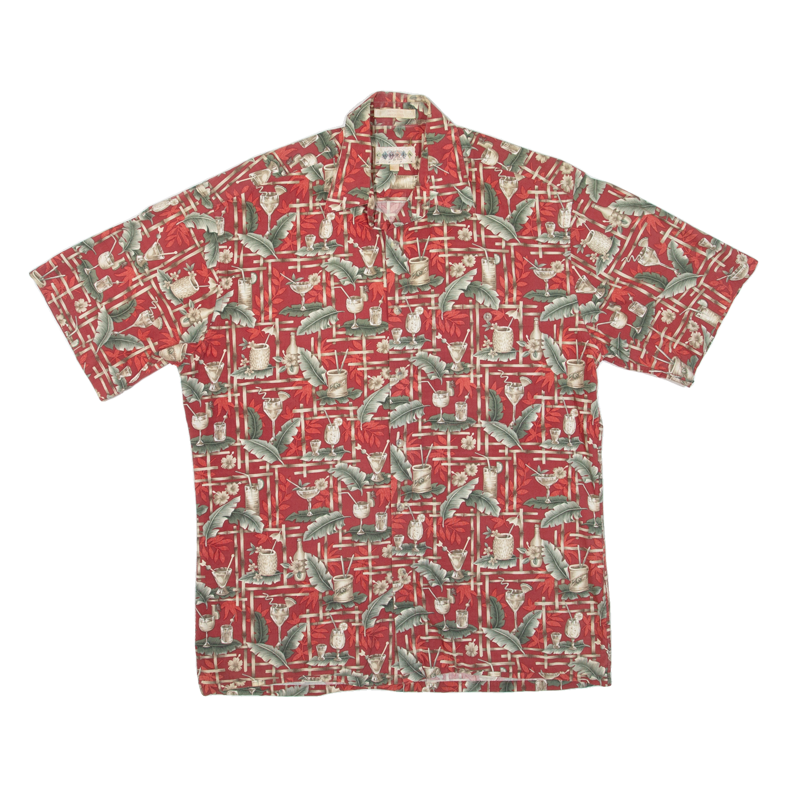 CAMPIA Mens Hawaiian Shirt Red Floral M Refurbished - N/A refurbished available on Cerqular