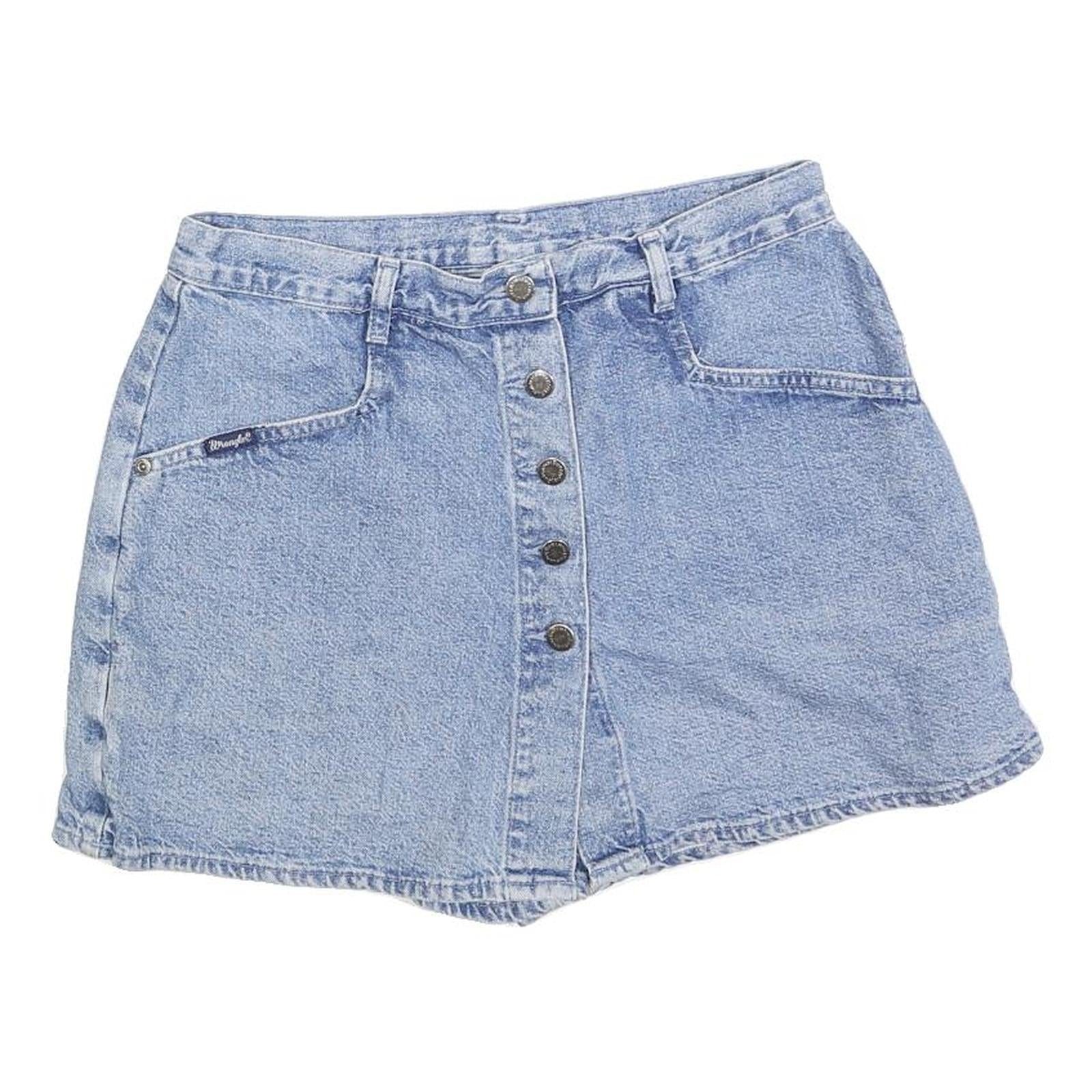 WRANGLER Womens Denim Shorts Light Blue S W28 Button Fly Casual Summer Refurbished - N/A refurbished available on Cerqular