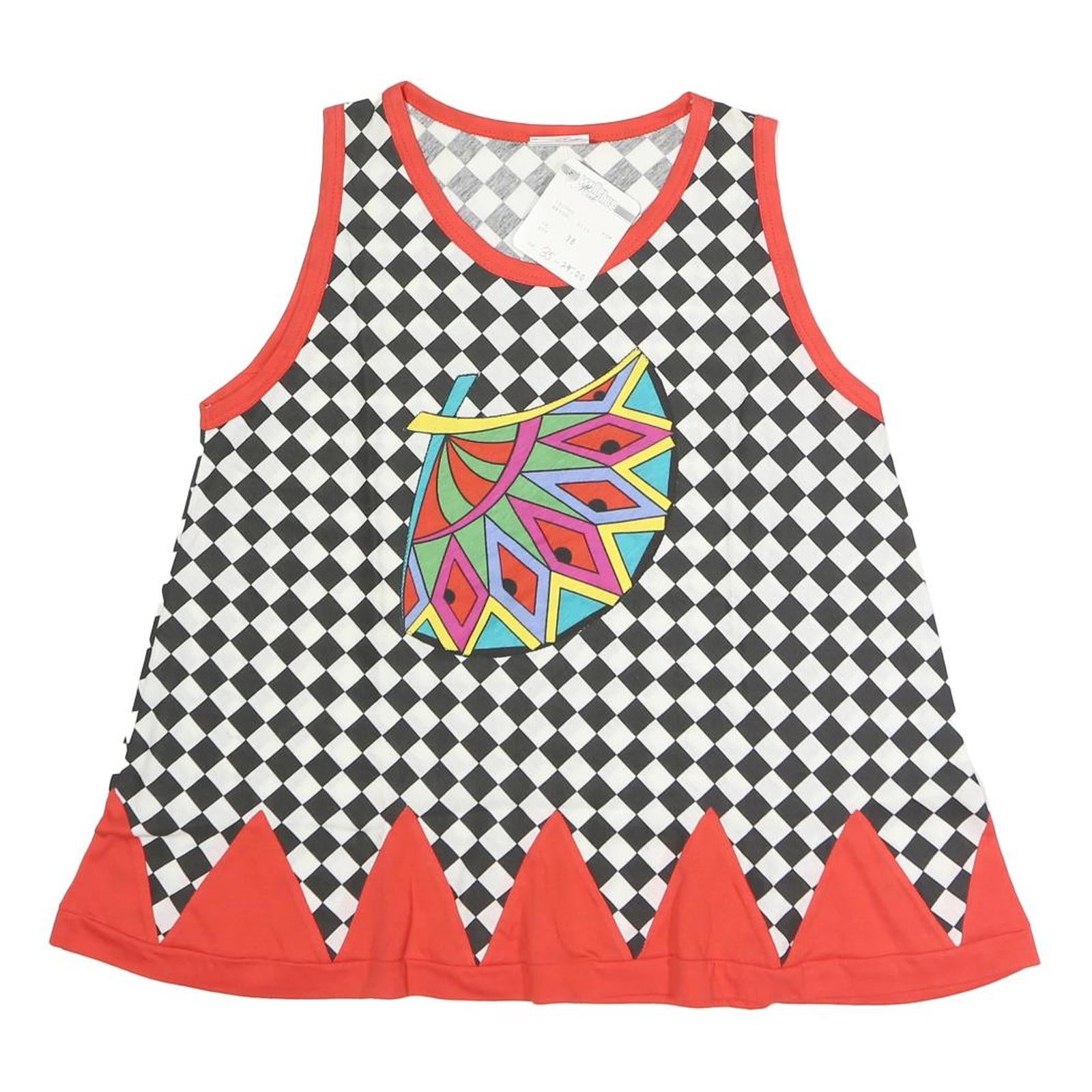 NADINE Womens Black & White Checked Printed Sleeveless Round Neck Top S Refurbished - N/A refurbished available on Cerqular