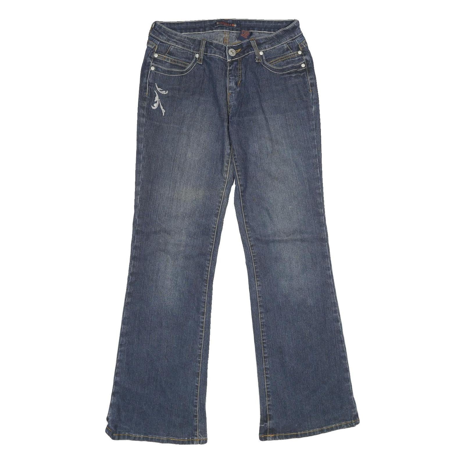 VANILLA JEANS Womens Relaxed Blue Denim W28 L32 Zip Casual Embroidered Refurbished - N/A refurbished available on Cerqular