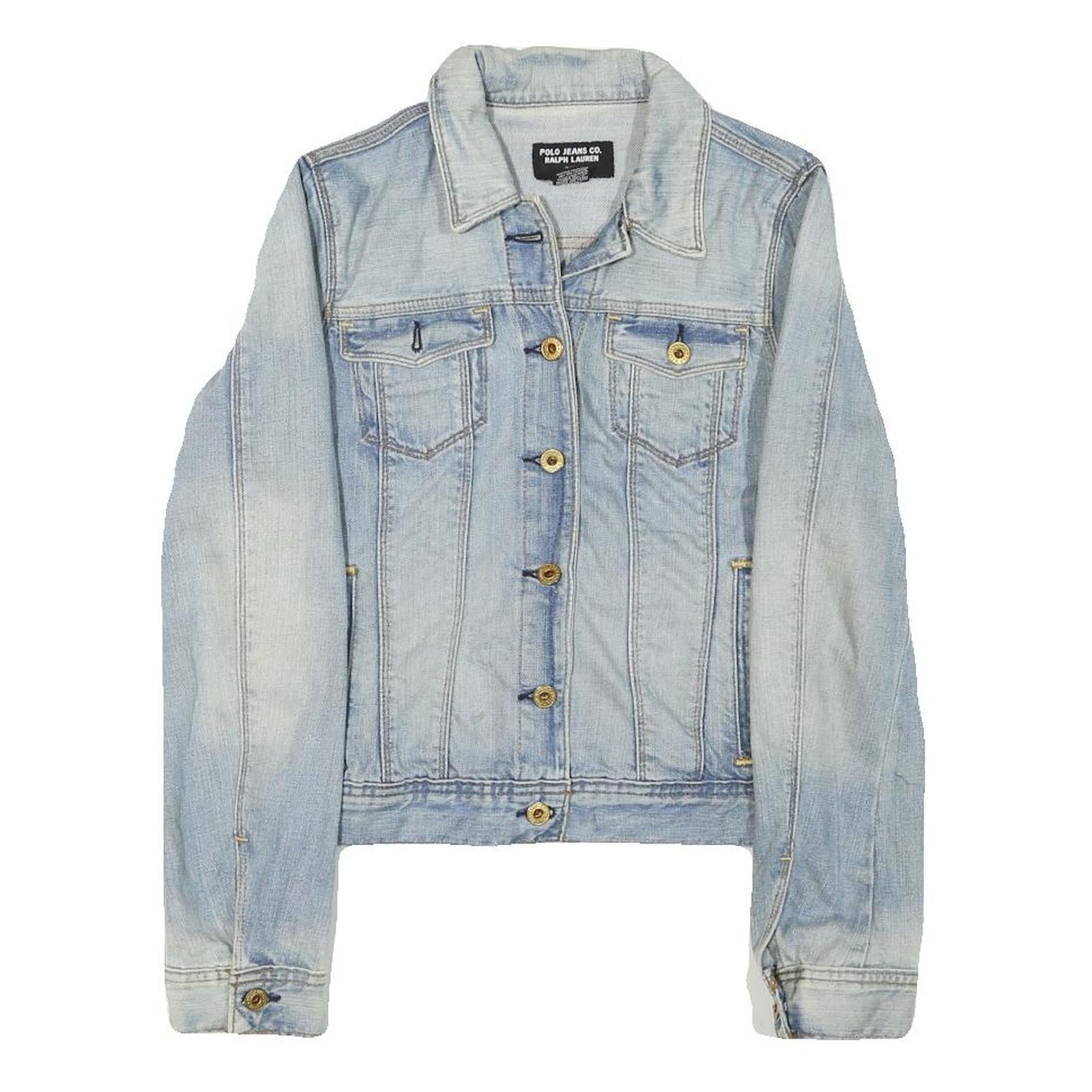 Ralph Lauren Womens Blue Denim Jacket S Cotton Blend Button Closure Classic Fit Refurbished - N/A refurbished available on Cerqular