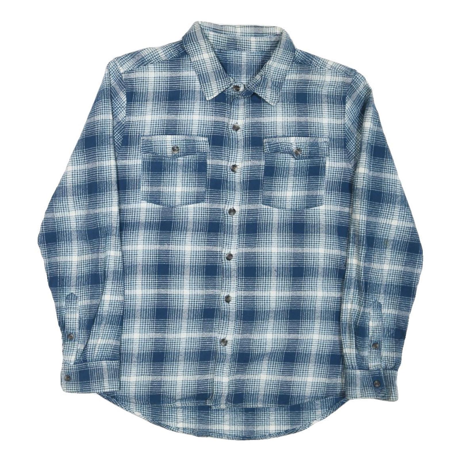 Buy Mens Blue & White Check Cotton Blend Shirt L Casual Long Sleeve Button Pocket Refurbished - $32.49 Mens Blue & White Check Cotton Blend Shirt L Casual Long Sleeve Button Pocket Refurbished - N/A refurbished available on Cerqular