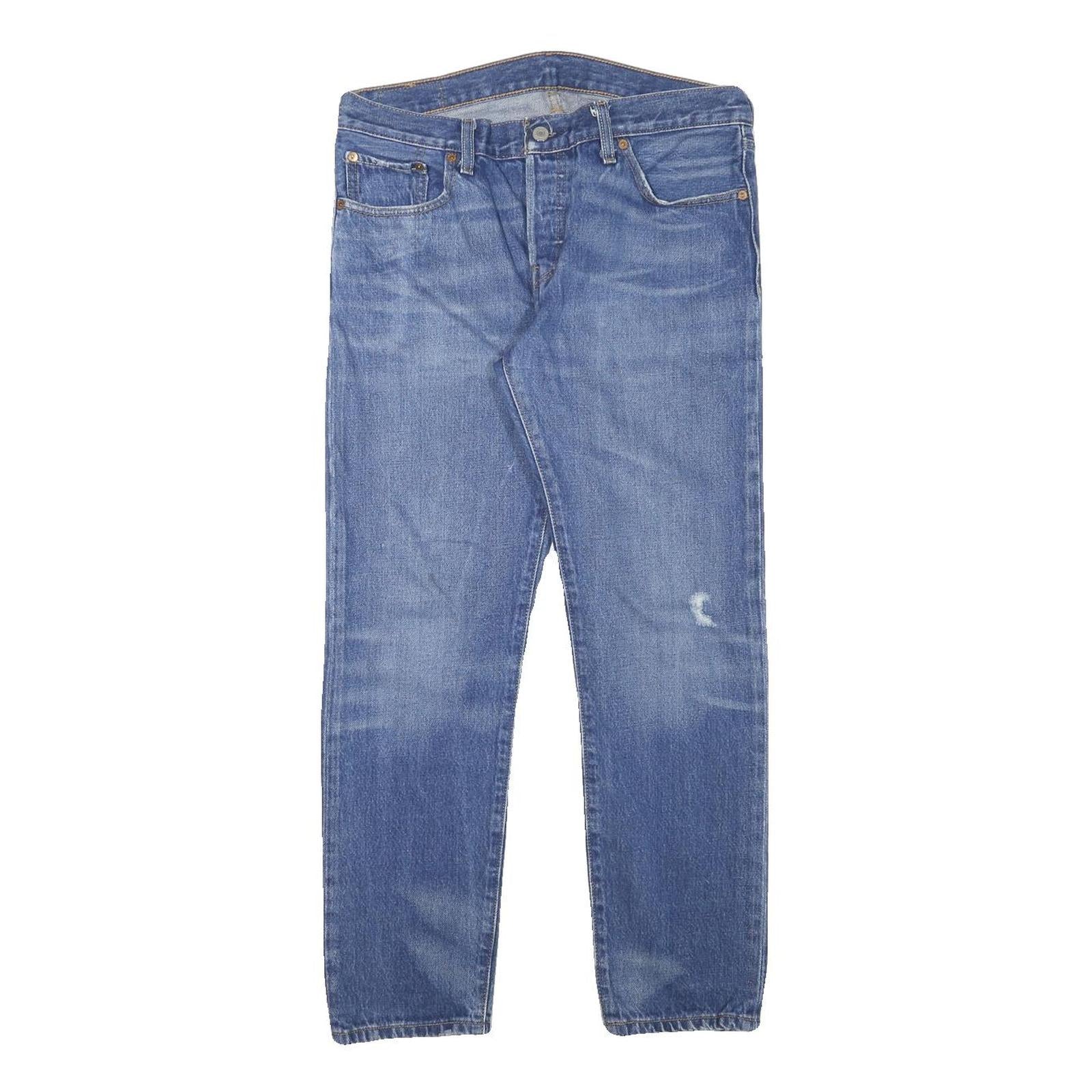 LEVI'S Womens Blue Regular Fit Straight Denim Light W31 L27 Classic Button Jeans Refurbished - N/A refurbished available on Cerqular