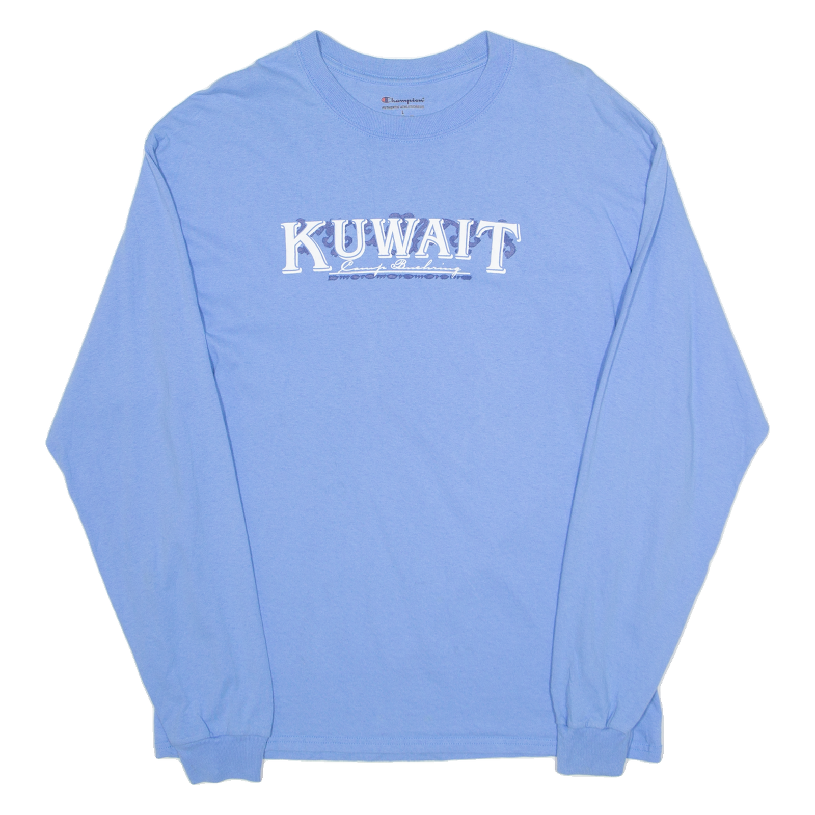 CHAMPION KUWAIT Mens T-Shirt Blue Long Sleeve L Refurbished - N/A refurbished available on Cerqular