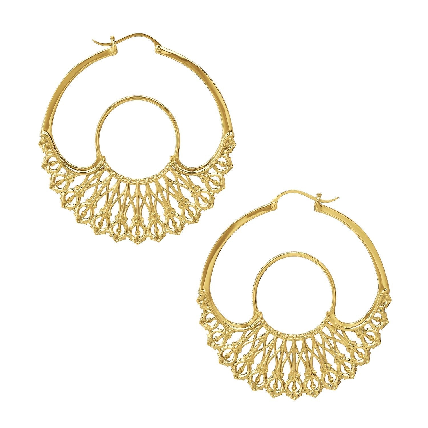 Iris Hoops Gold Large | Size: 2.5 inch Refurbished - N/A (There is no well-known brand by the name "A refurbished available on Cerqular