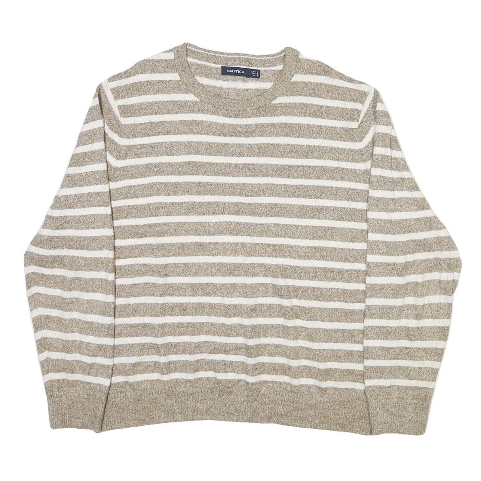 Buy NAUTICA Womens Beige & White Striped Plain Crew Neck Basic Knit XL Cotton Blend Refurbished - $32.49 NAUTICA Womens Beige & White Striped Plain Crew Neck Basic Knit XL Cotton Blend Refurbished - N/A refurbished available on Cerqular