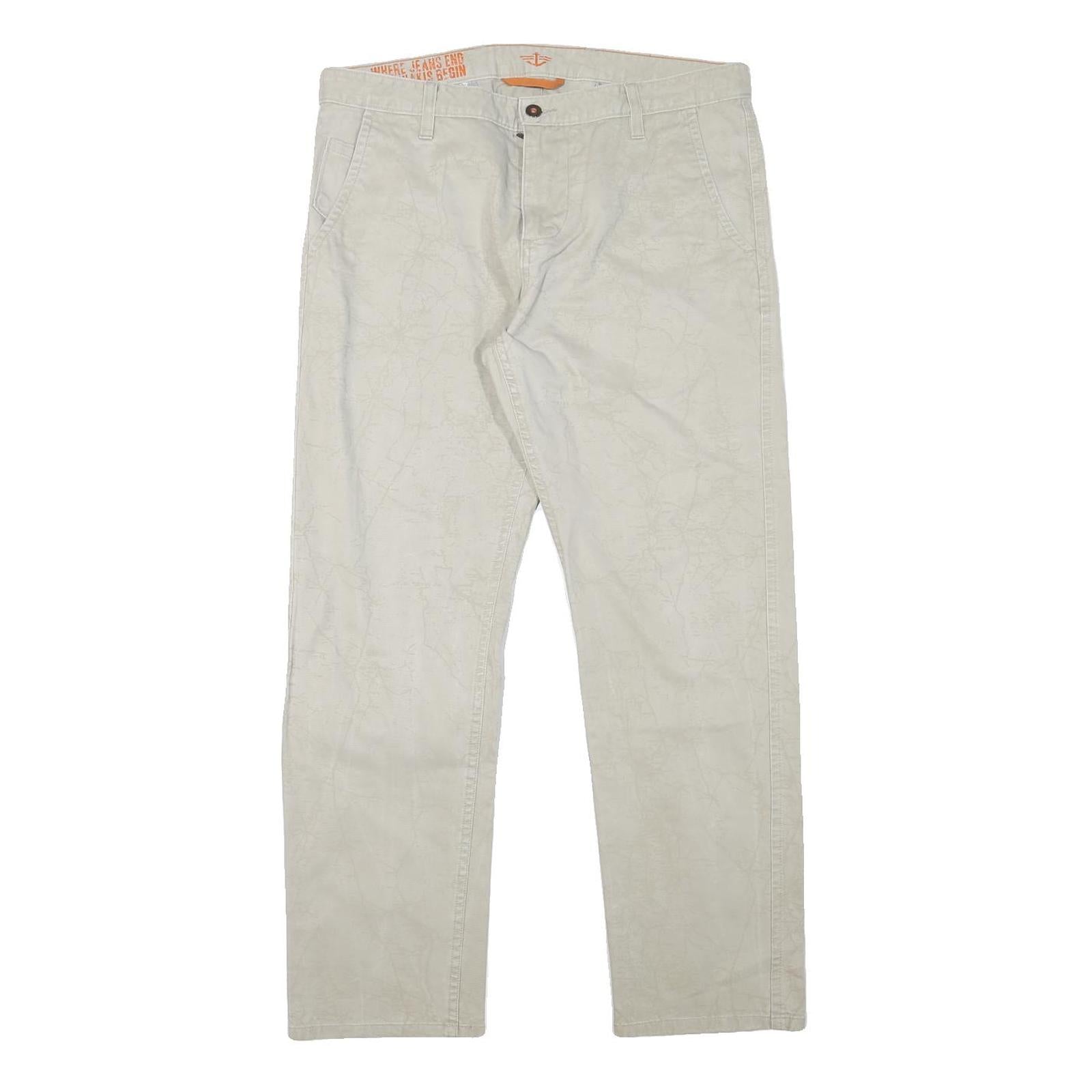 DOCKERS Mens Cotton Blend Beige Regular Fit Straight Leg Trousers W34 L29 Casual Refurbished - N/A refurbished available on Cerqular