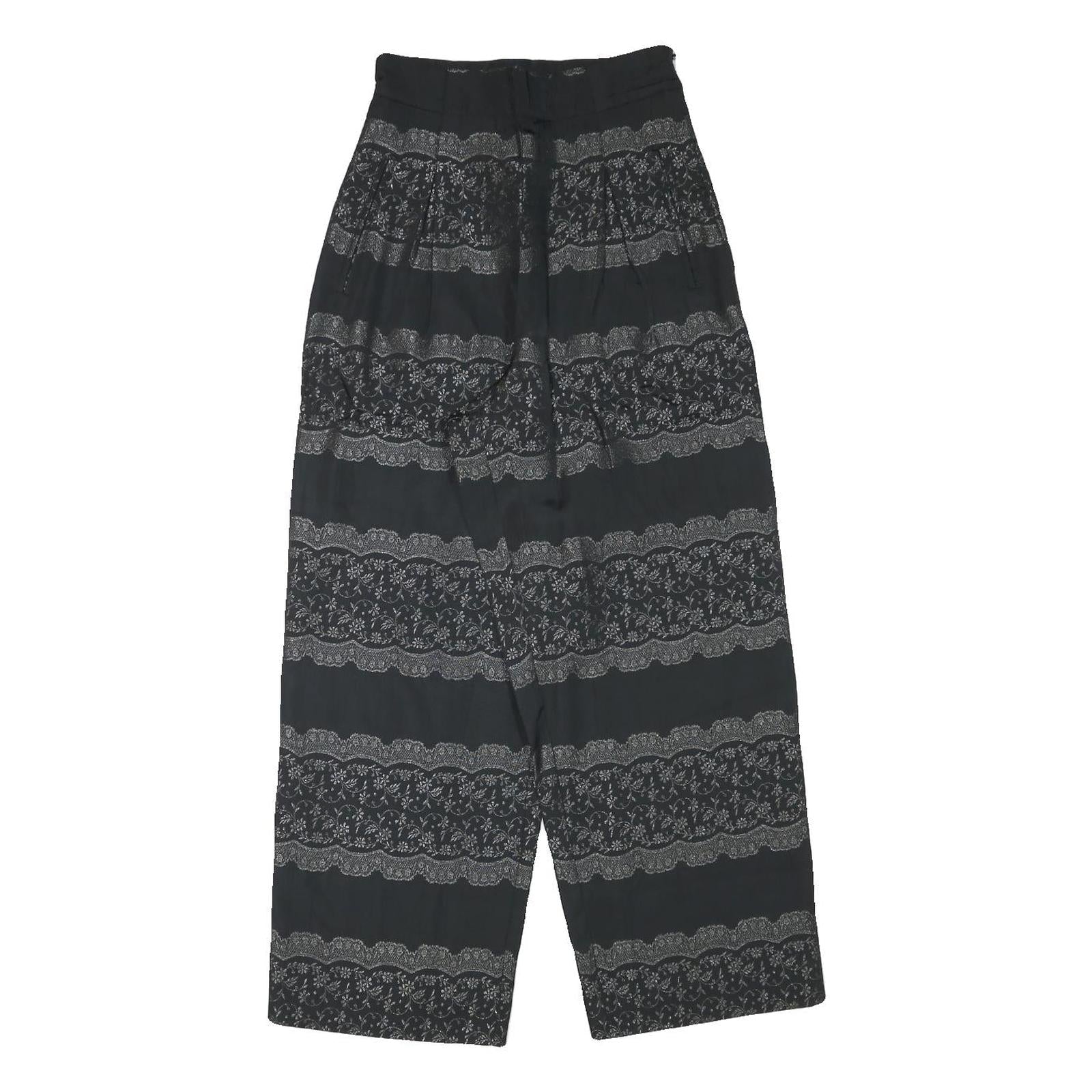 GANNI Womens Rayon Black Relaxed Wide-Leg Trousers W24 L26 Printed Comfortable Refurbished - N/A refurbished available on Cerqular