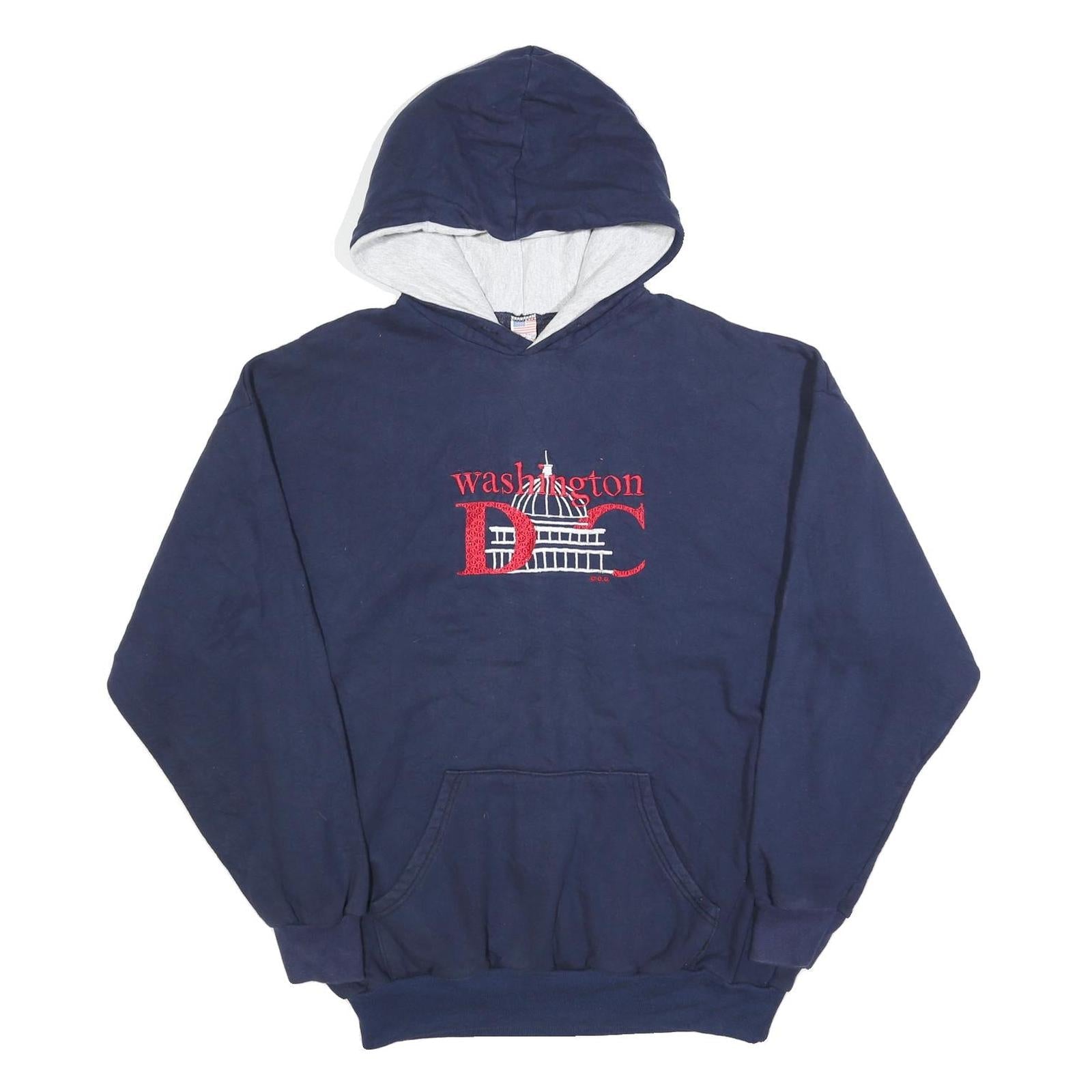 Mens Navy Blue Washington DC Hoodie XL Cotton Blend Pullover Hooded Sweatshirt Refurbished - N/A refurbished available on Cerqular