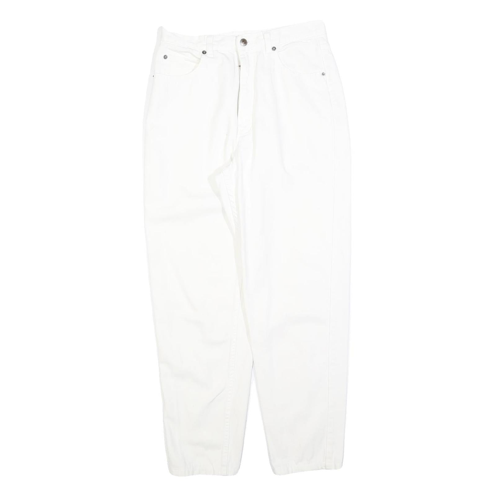TEDDYS Womens Cotton Blend White Regular Fit Straight Leg Trousers W28 L28 Refurbished - N/A refurbished available on Cerqular