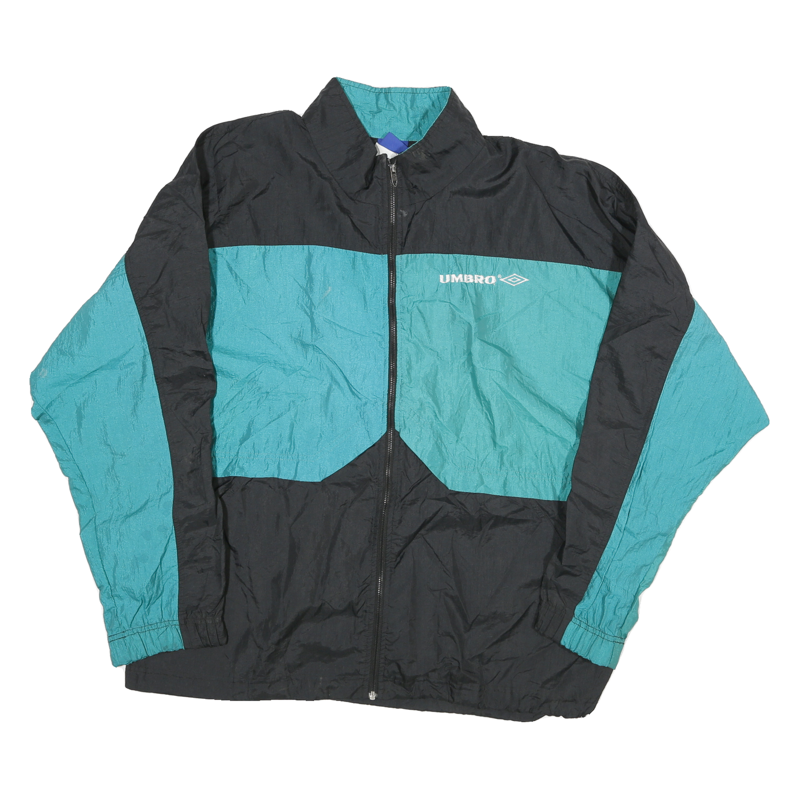 UMBRO Mens Black & Teal Retro Zip Jacket XL Polyester Blend Colourblock Refurbished - N/A refurbished available on Cerqular