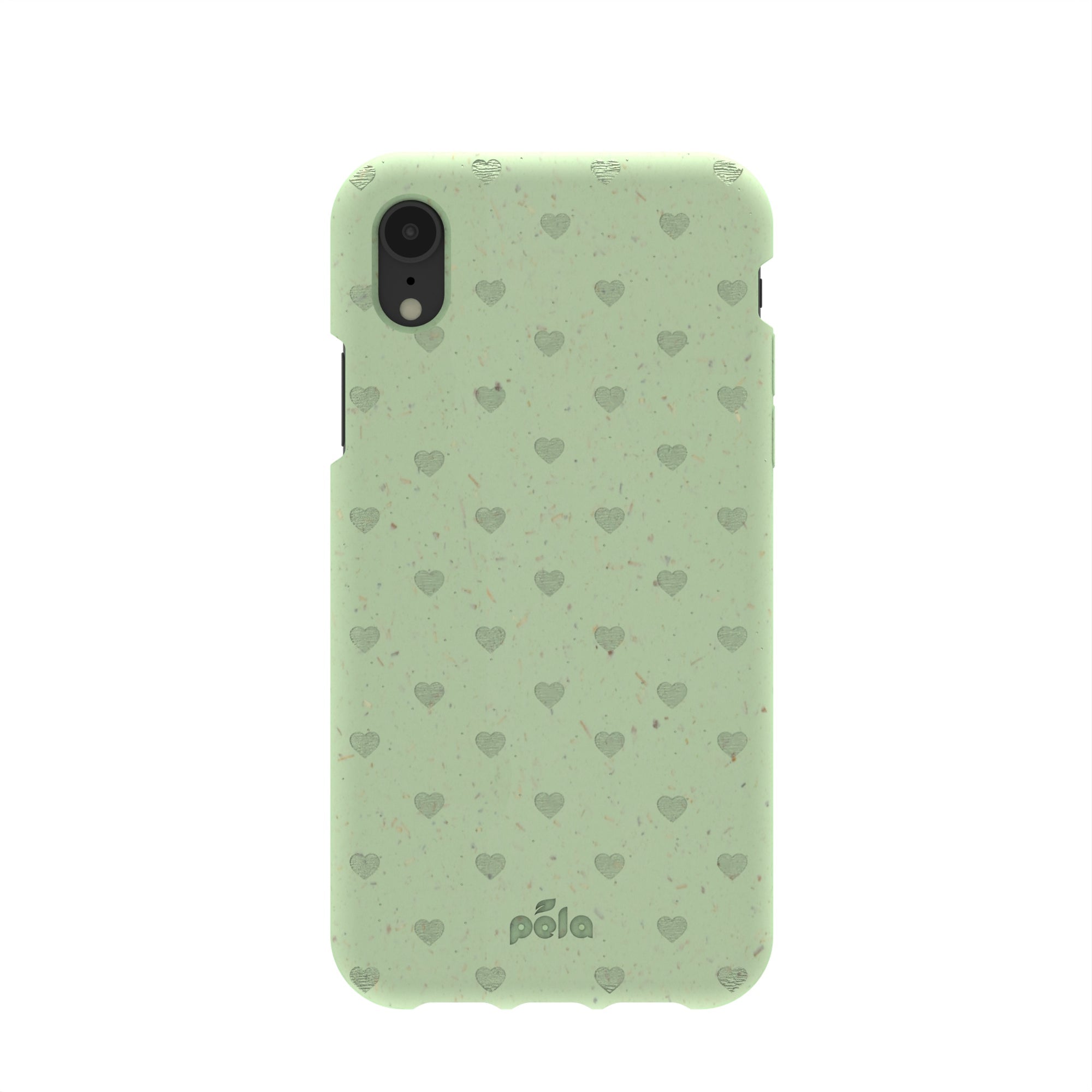 Sage Green Hearts iPhone XR Case Refurbished - Pela Case refurbished available on Cerqular