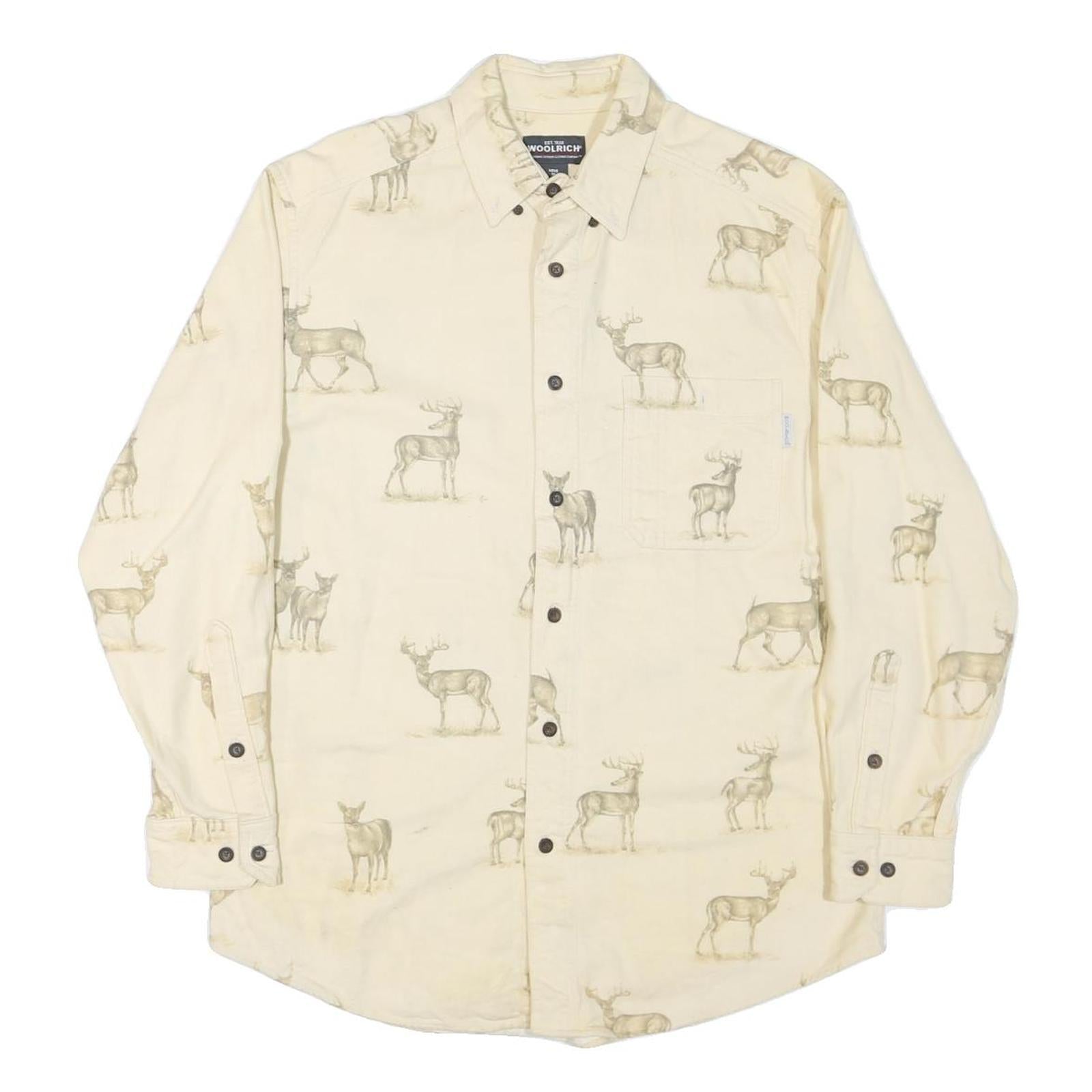 Buy WOOLRICH Mens Cream Shirt M Cotton Blend Printed Deer Pattern Long Sleeve Refurbished - $57.19 WOOLRICH Mens Cream Shirt M Cotton Blend Printed Deer Pattern Long Sleeve Refurbished - N/A refurbished available on Cerqular