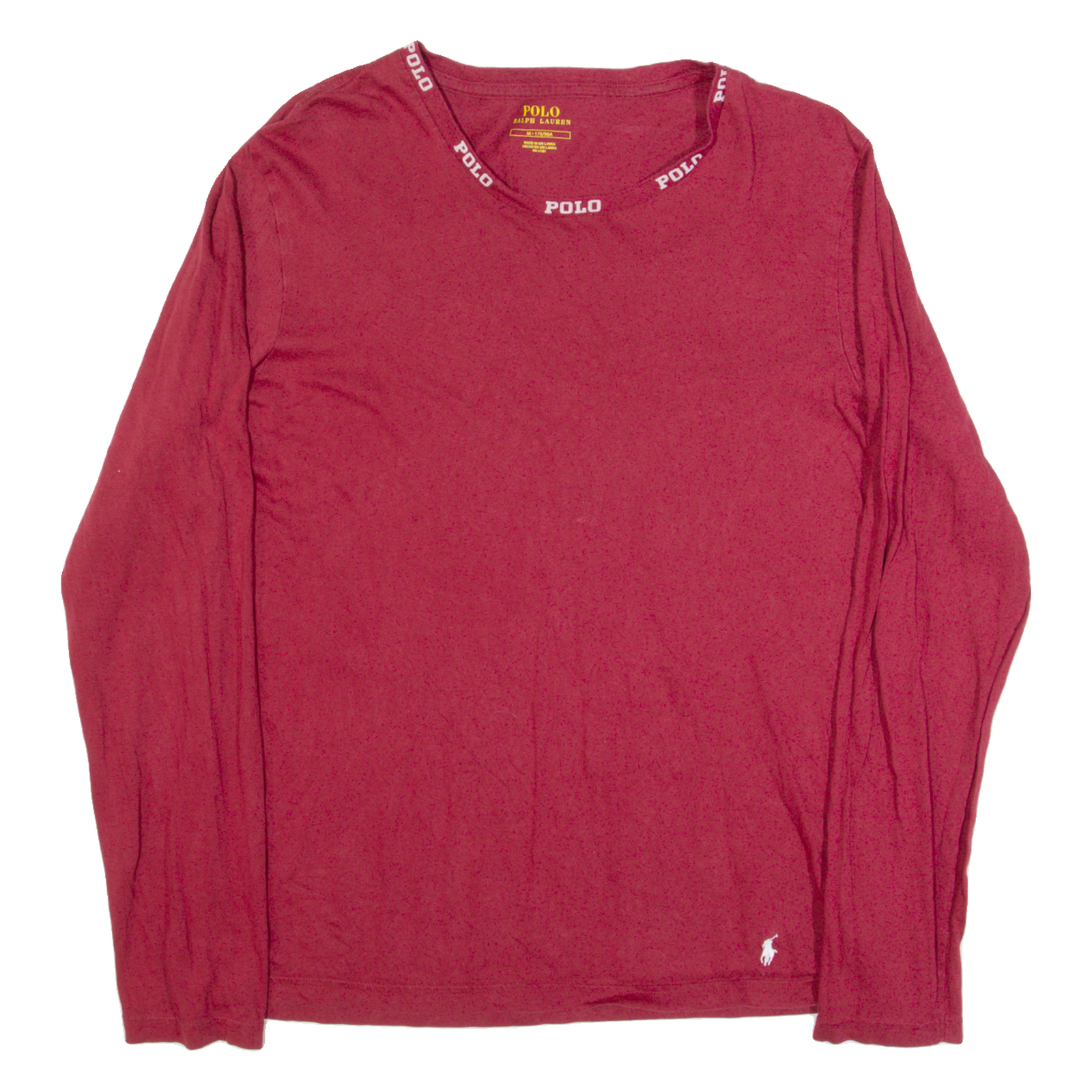 POLO RALPH LAUREN Mens T-Shirt Red Long Sleeve M Refurbished - N/A refurbished available on Cerqular