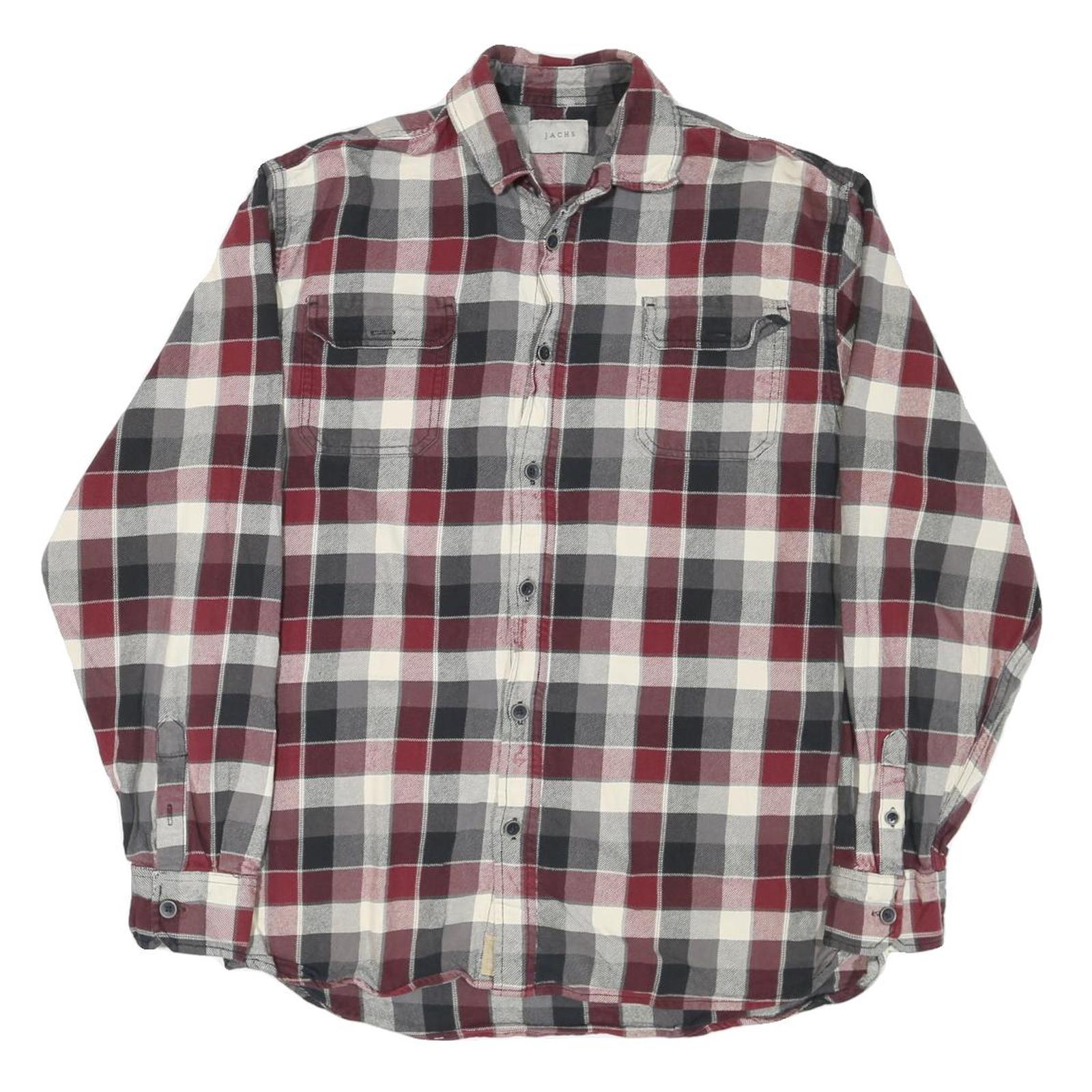 Buy JACHS Mens Red & Grey Check Shirt L Long Sleeve Cotton Blend Casual Refurbished - $32.49 JACHS Mens Red & Grey Check Shirt L Long Sleeve Cotton Blend Casual Refurbished - N/A refurbished available on Cerqular