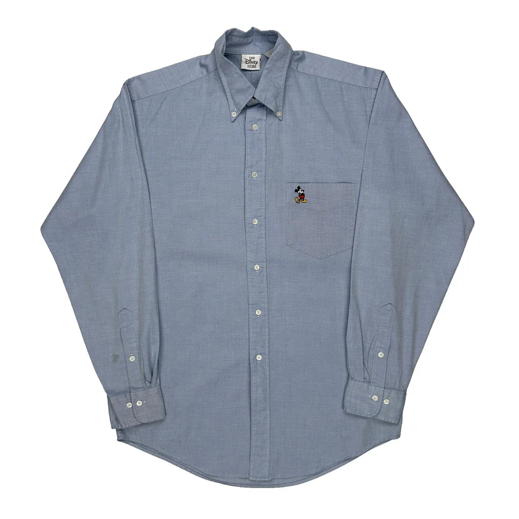Disney Shirt - Medium Blue Cotton Refurbished - Thrifted (note: this is a term often used to describe second- refurbished available on Cerqular